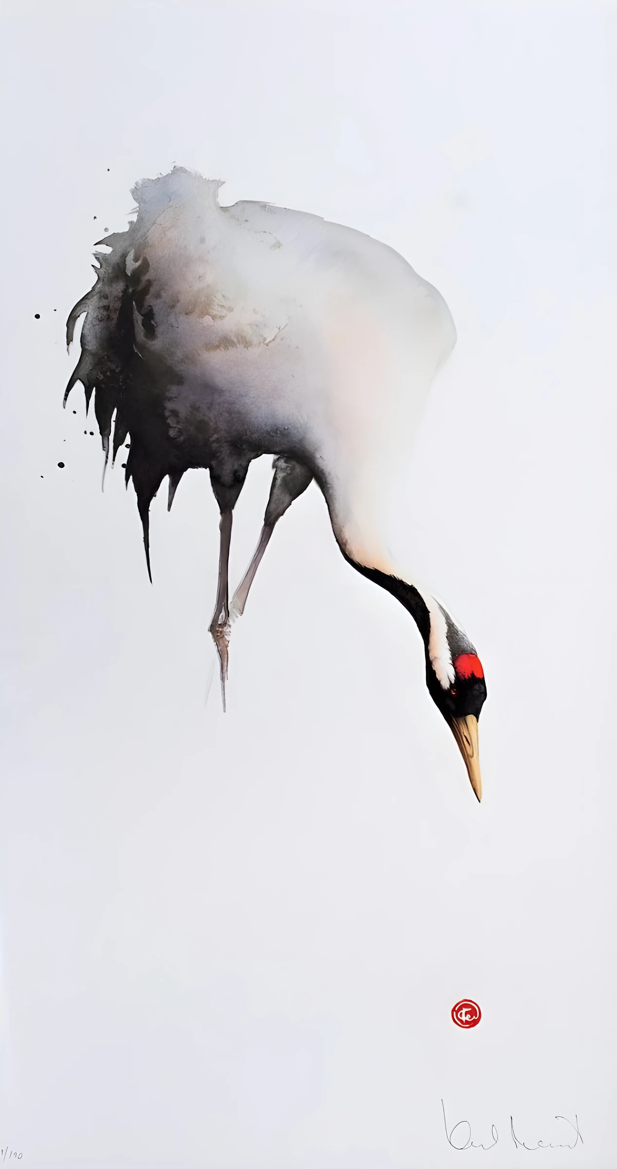 Crane with a Lowered Head