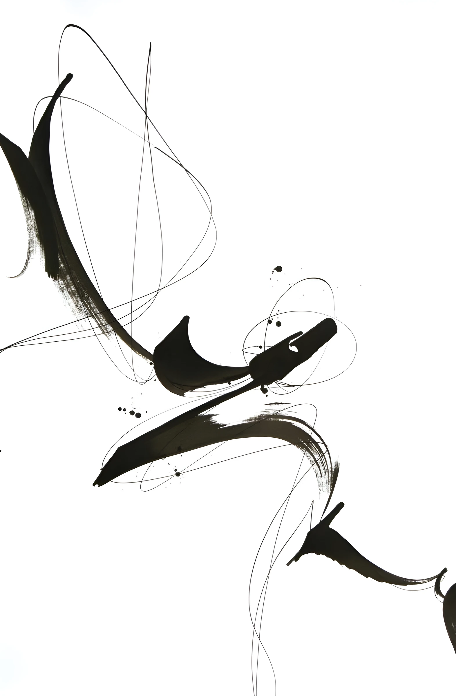 Leaping Figure in Broad Strokes