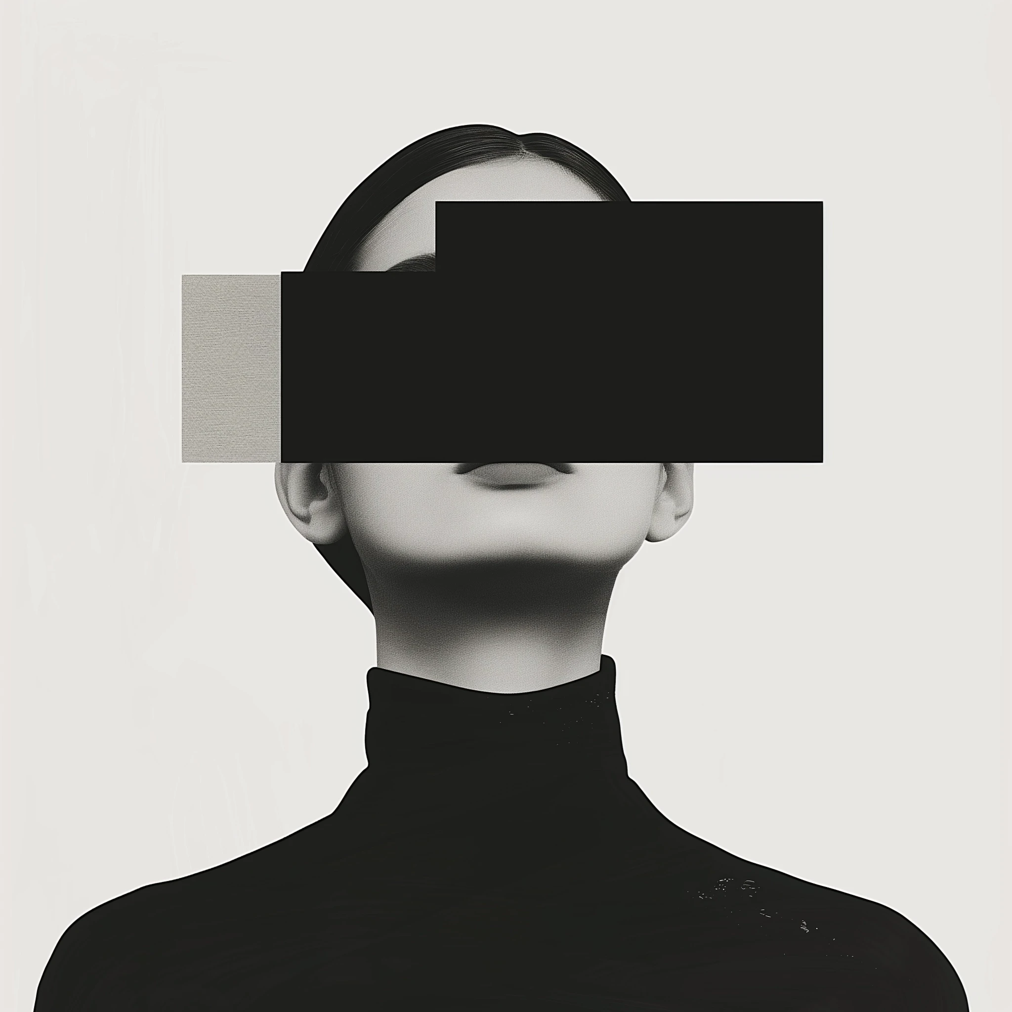 Portrait Behind a Black Rectangle