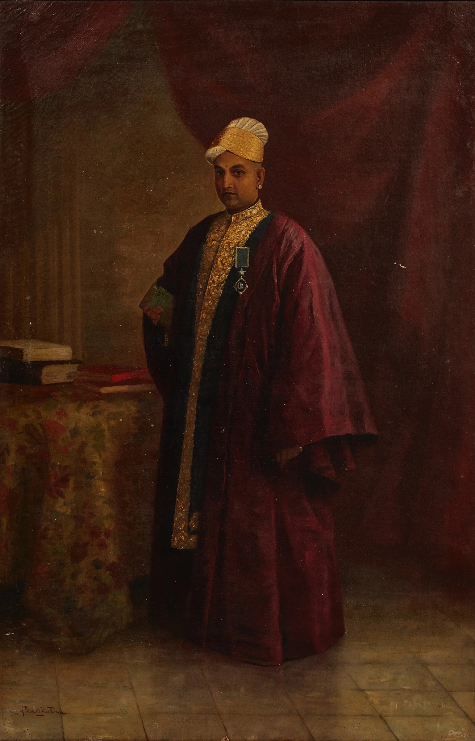 Full Length Portrait of Kerala Varma Valiya Koil Tampuran 1870
