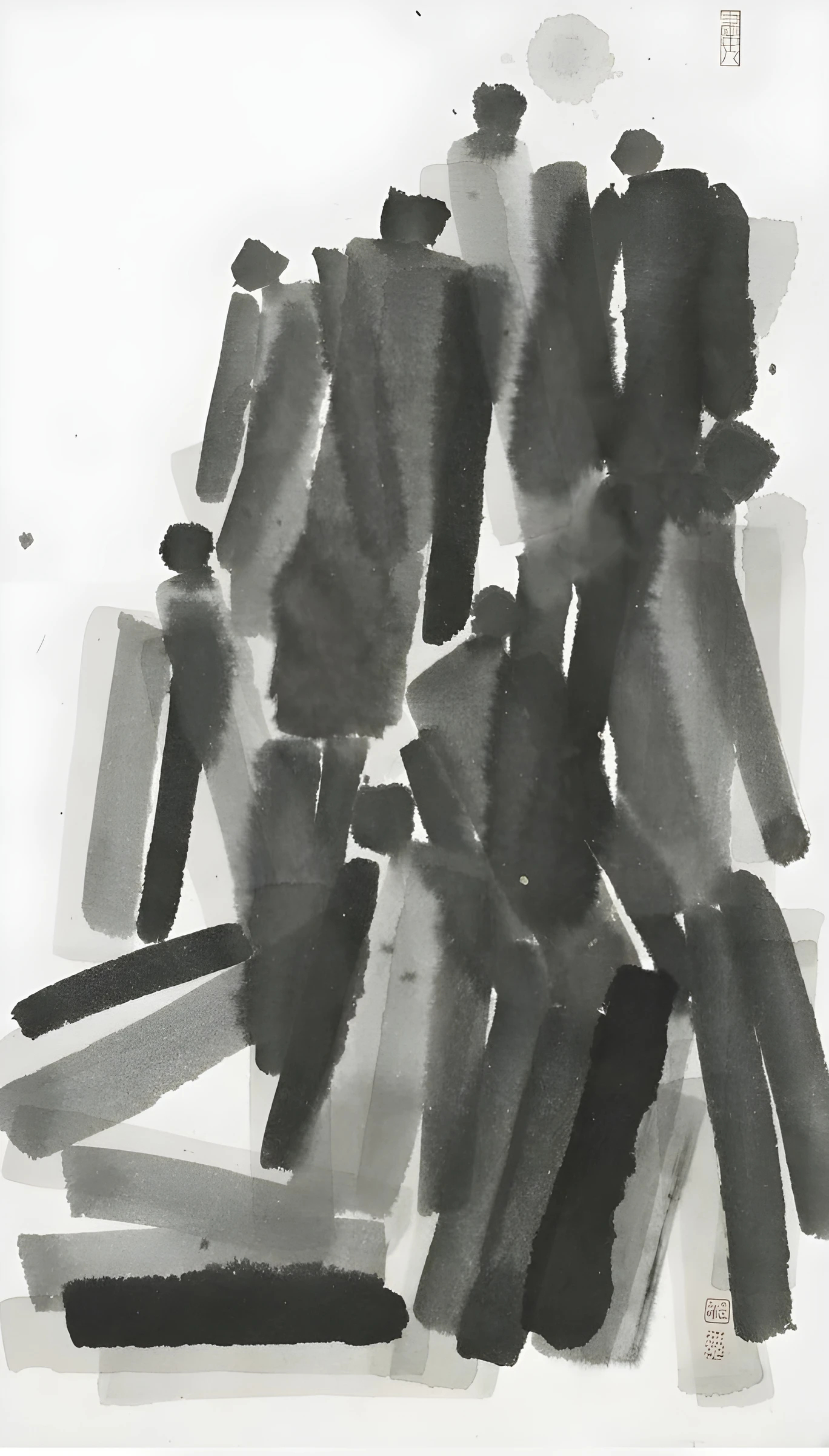Cluster of Angular Grey Figures