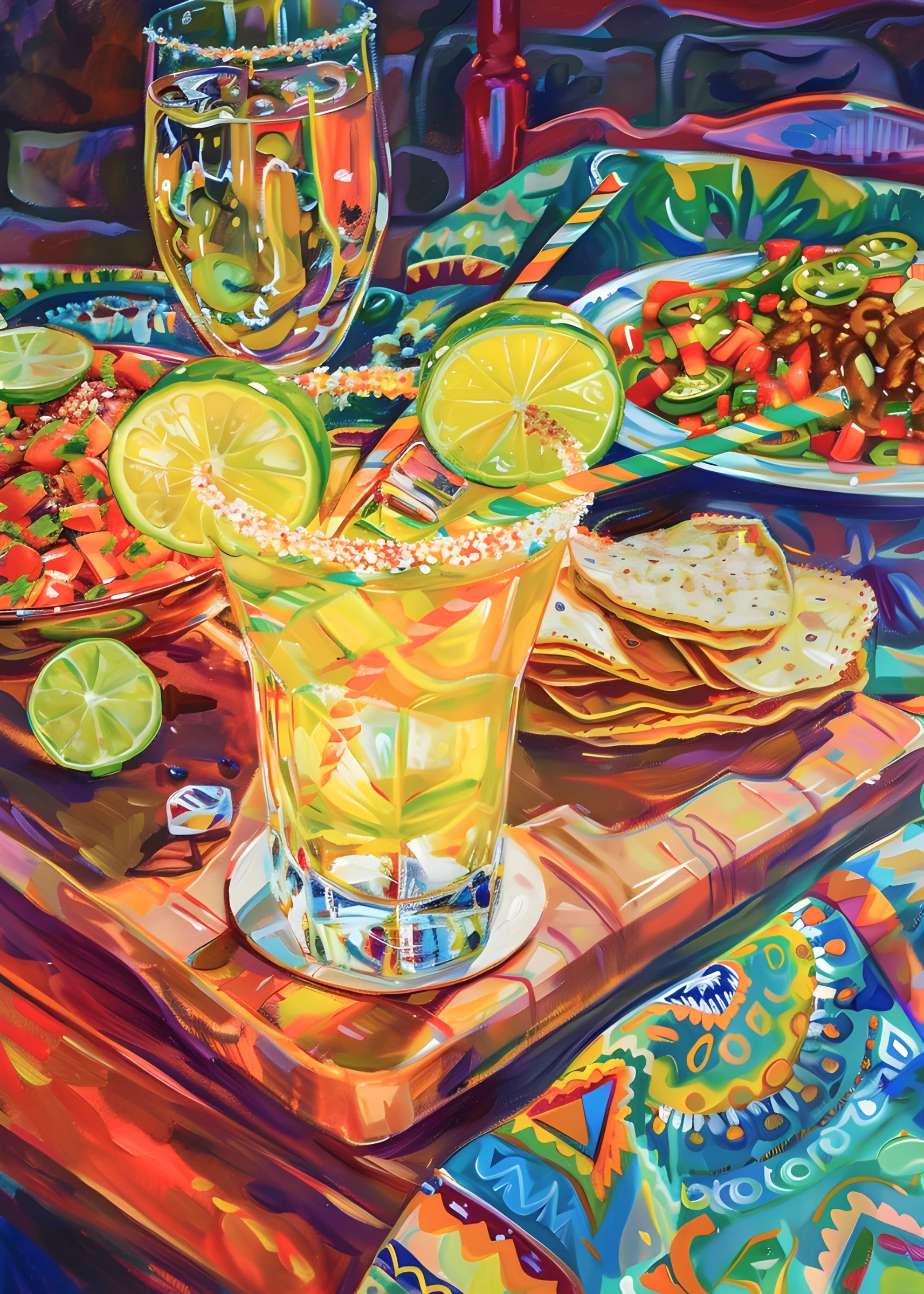Colorful Citrus Drink Still Life