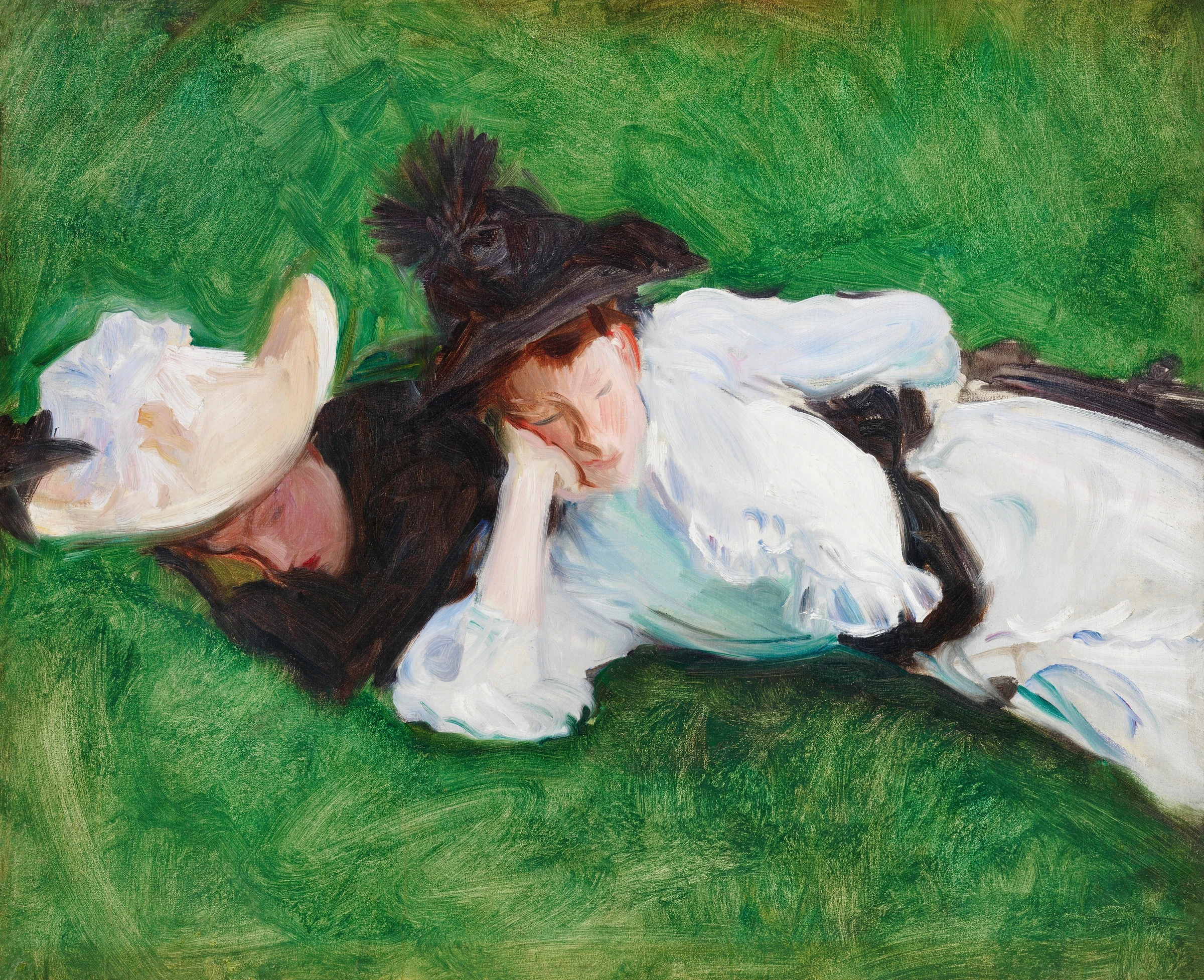 Two Girls on a Lawn (ca. 1889) by John Singer Sargent