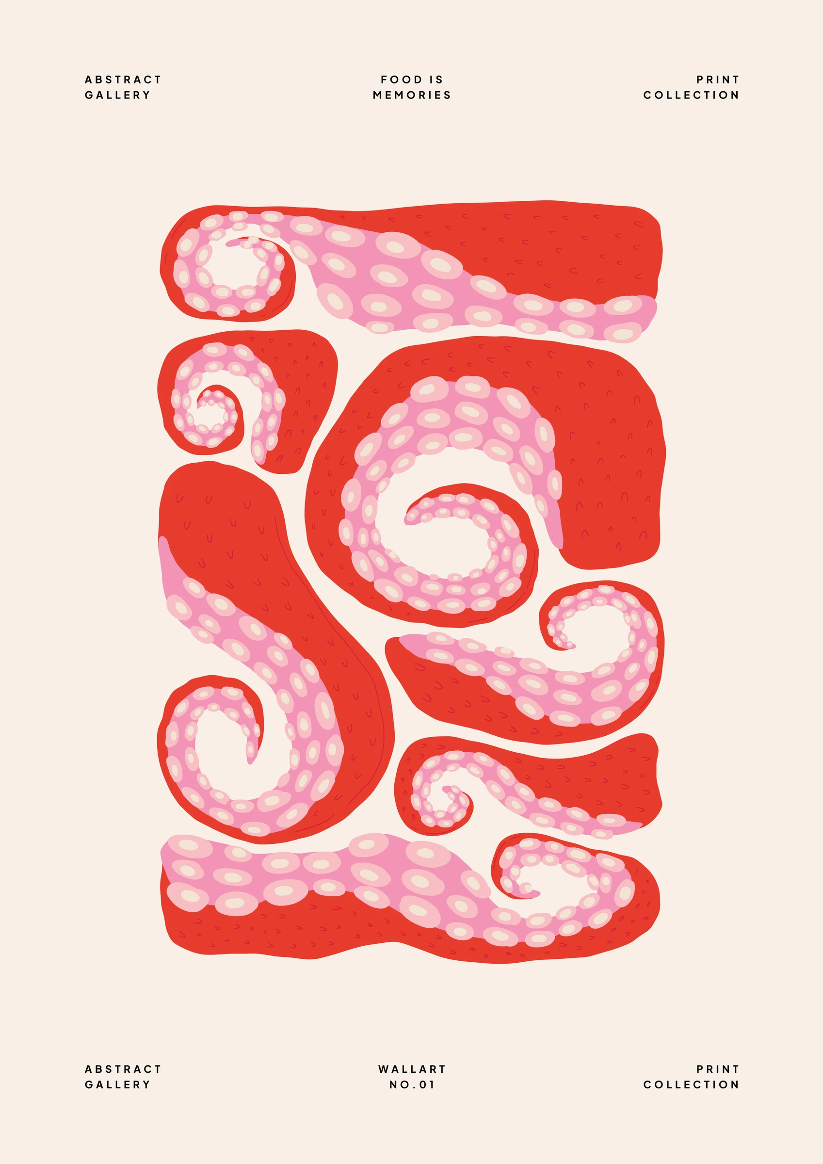 Red Seafood Pattern