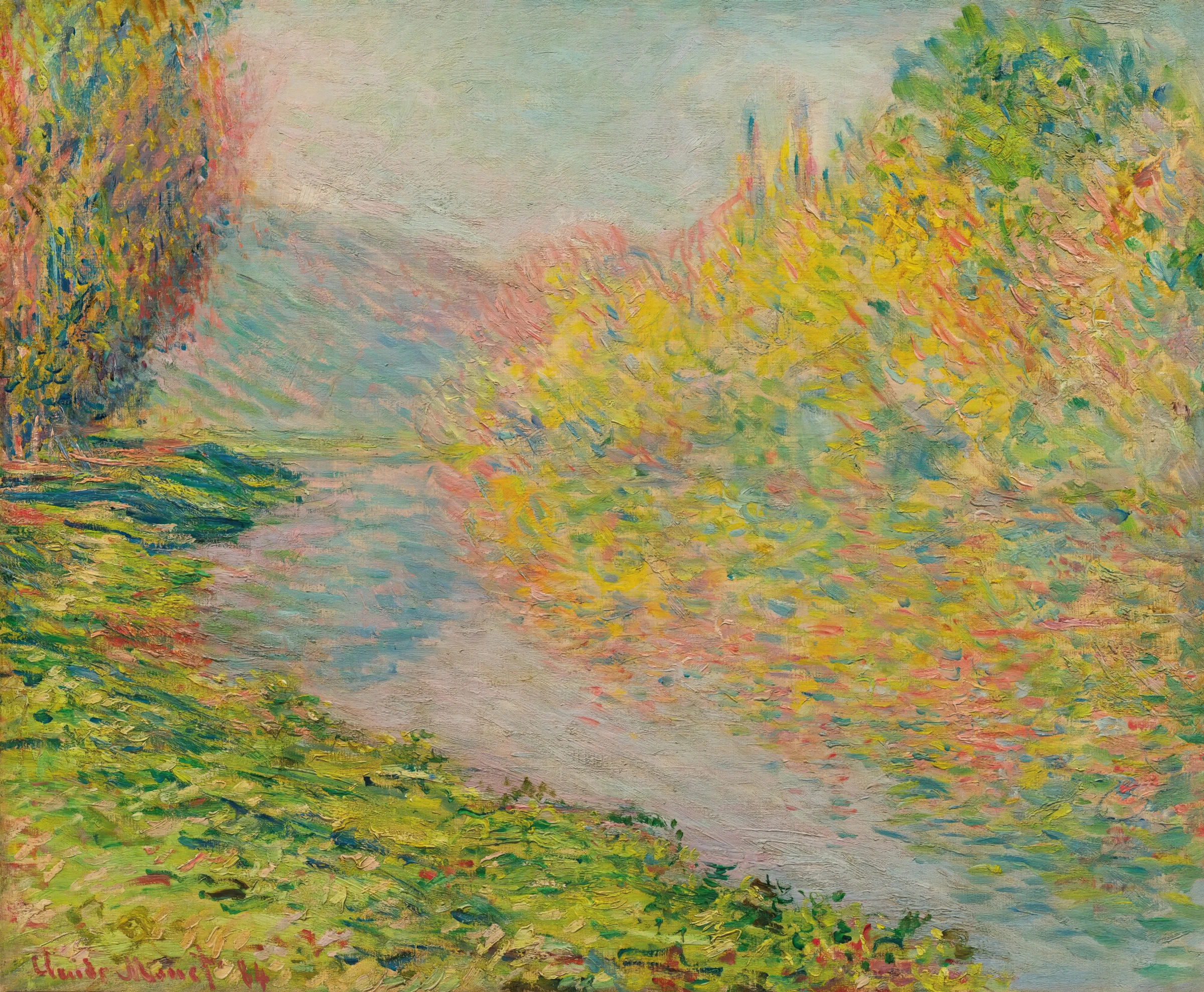 Colorful Trees Reflected in a River