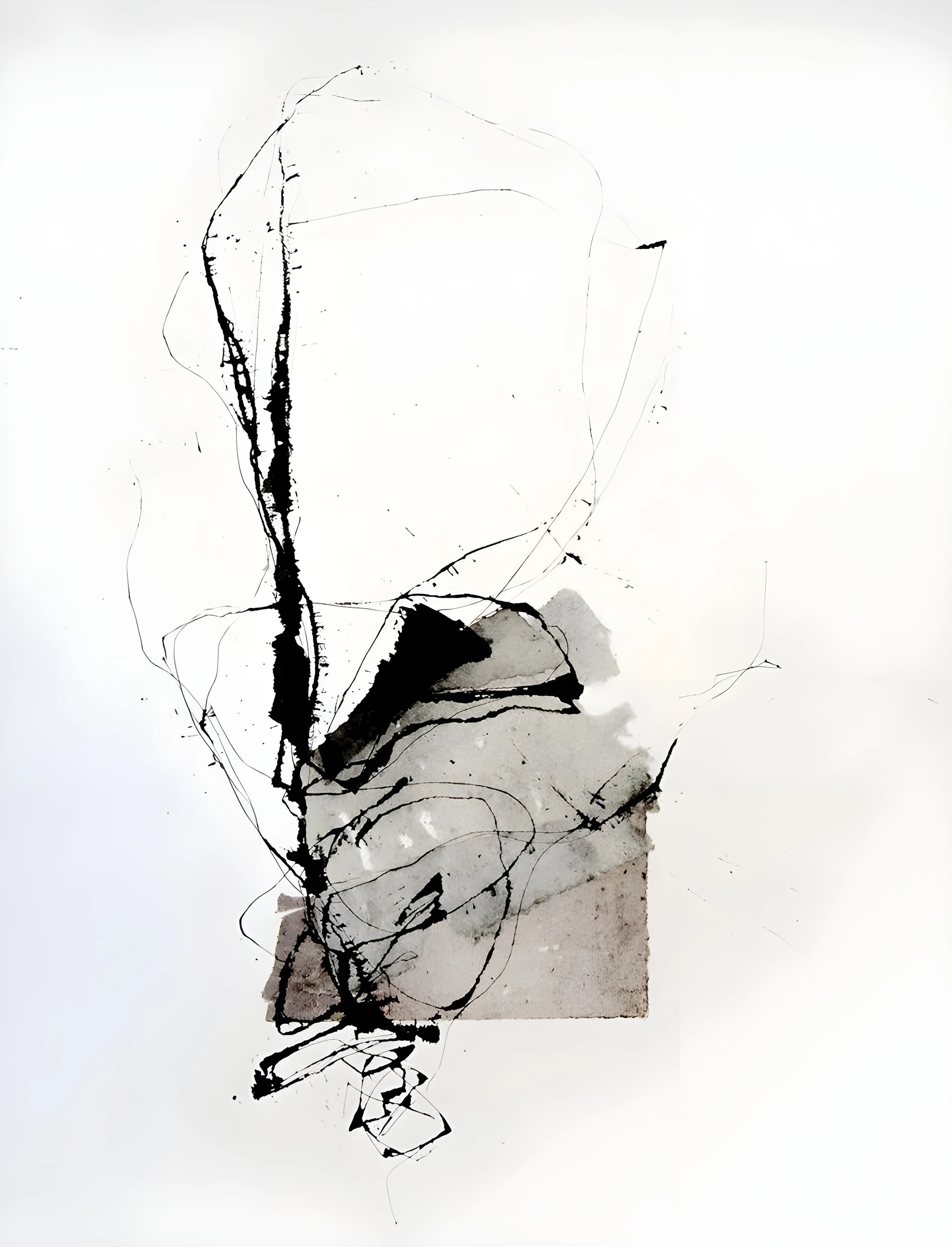 Fine Ink Loops over a Grey Patch