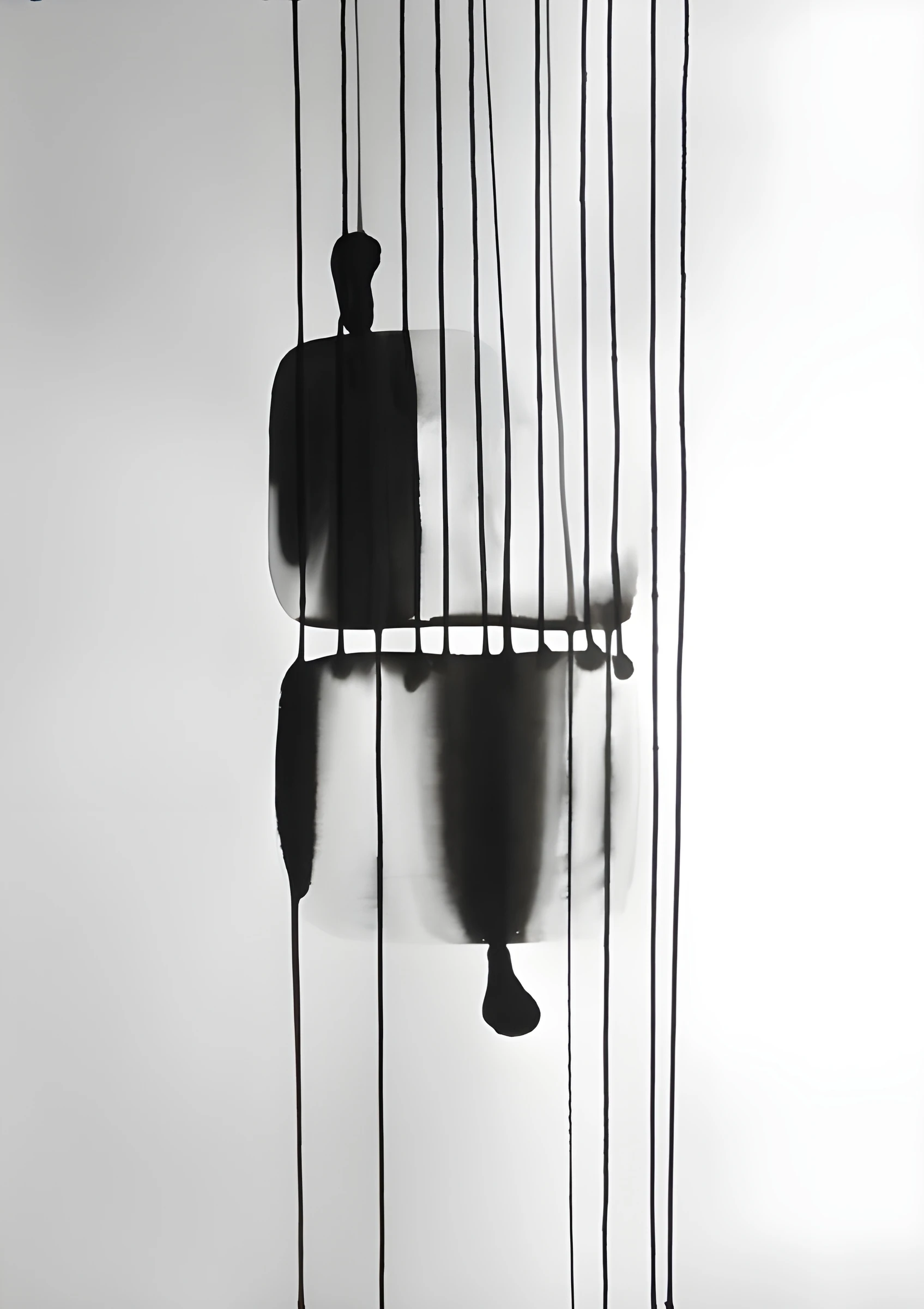 Figure Suspended Along Vertical Lines
