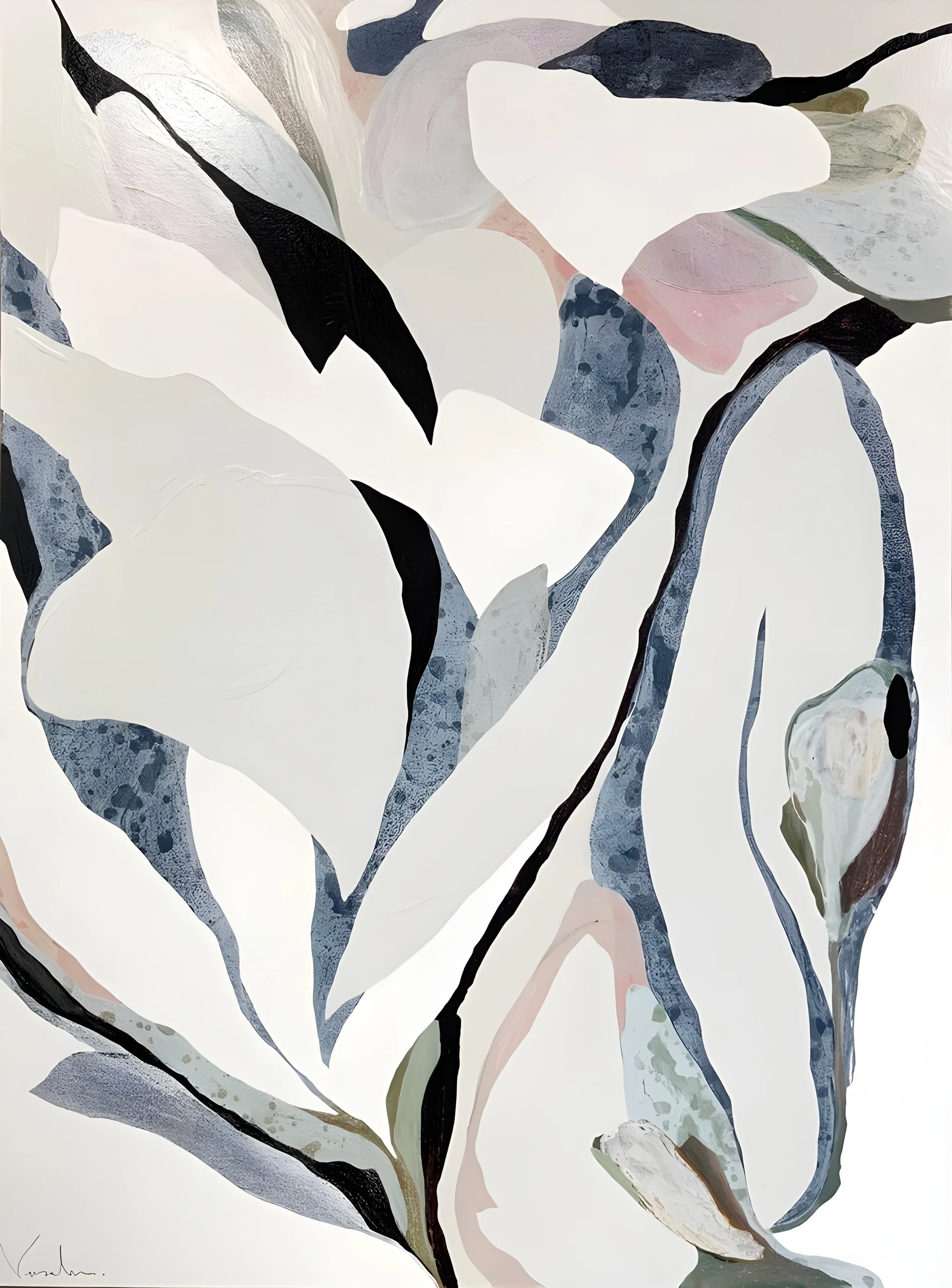 Soft Organic Shapes in Blue-Grey