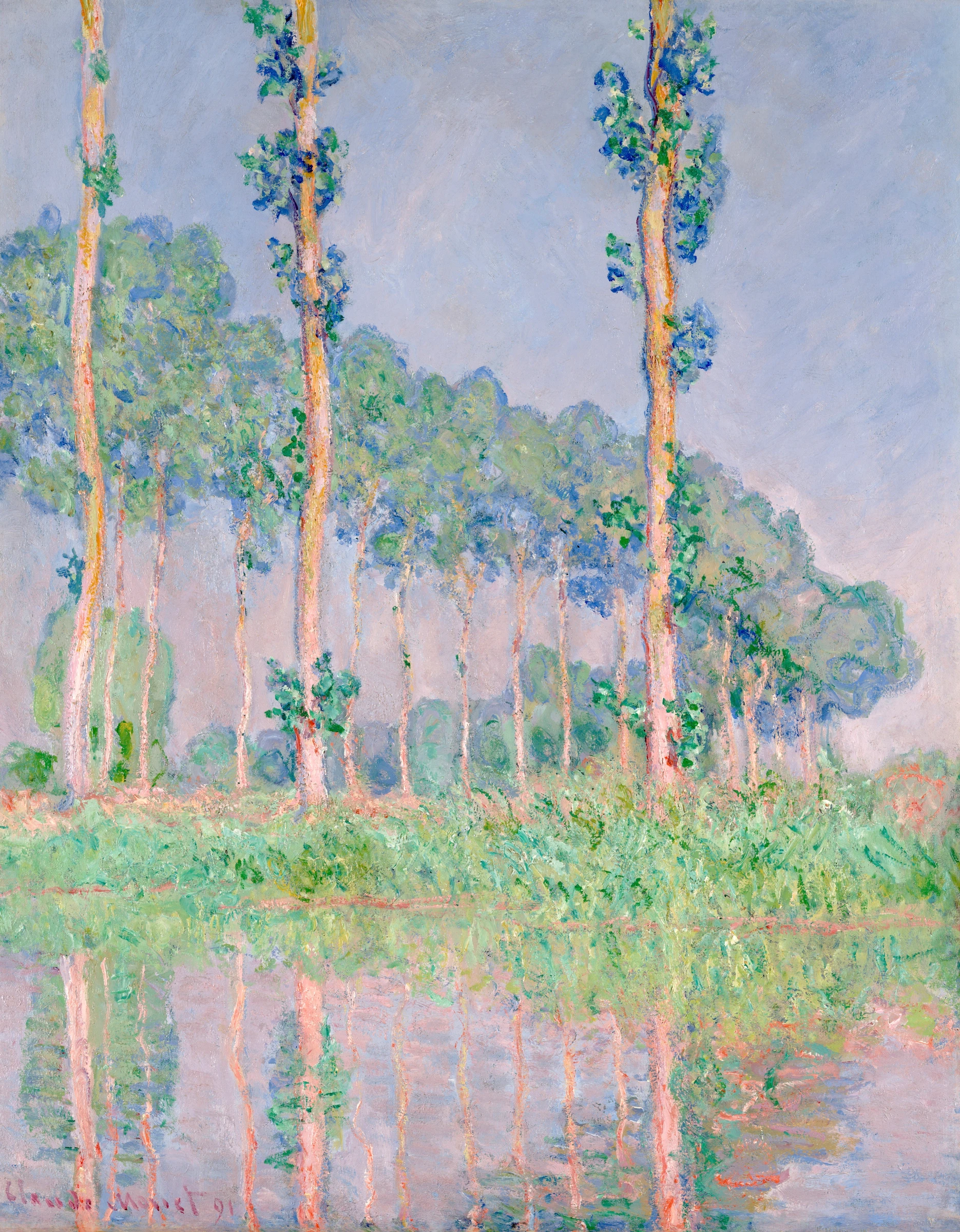 Claude Monet's Poplars, Pink Effect (1891)