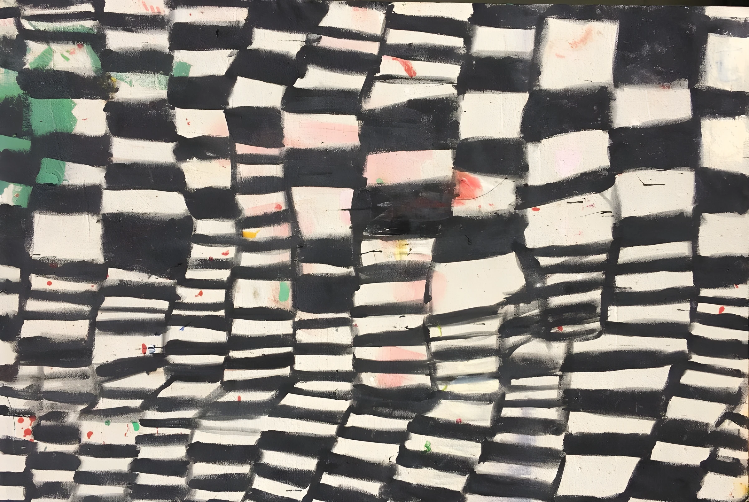 Uneven Black and Cream Checkerboard