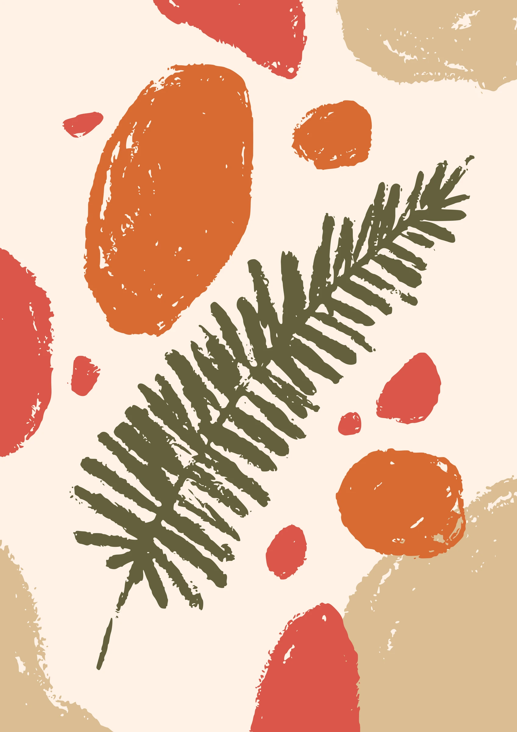 Fern Frond with Warm Shapes