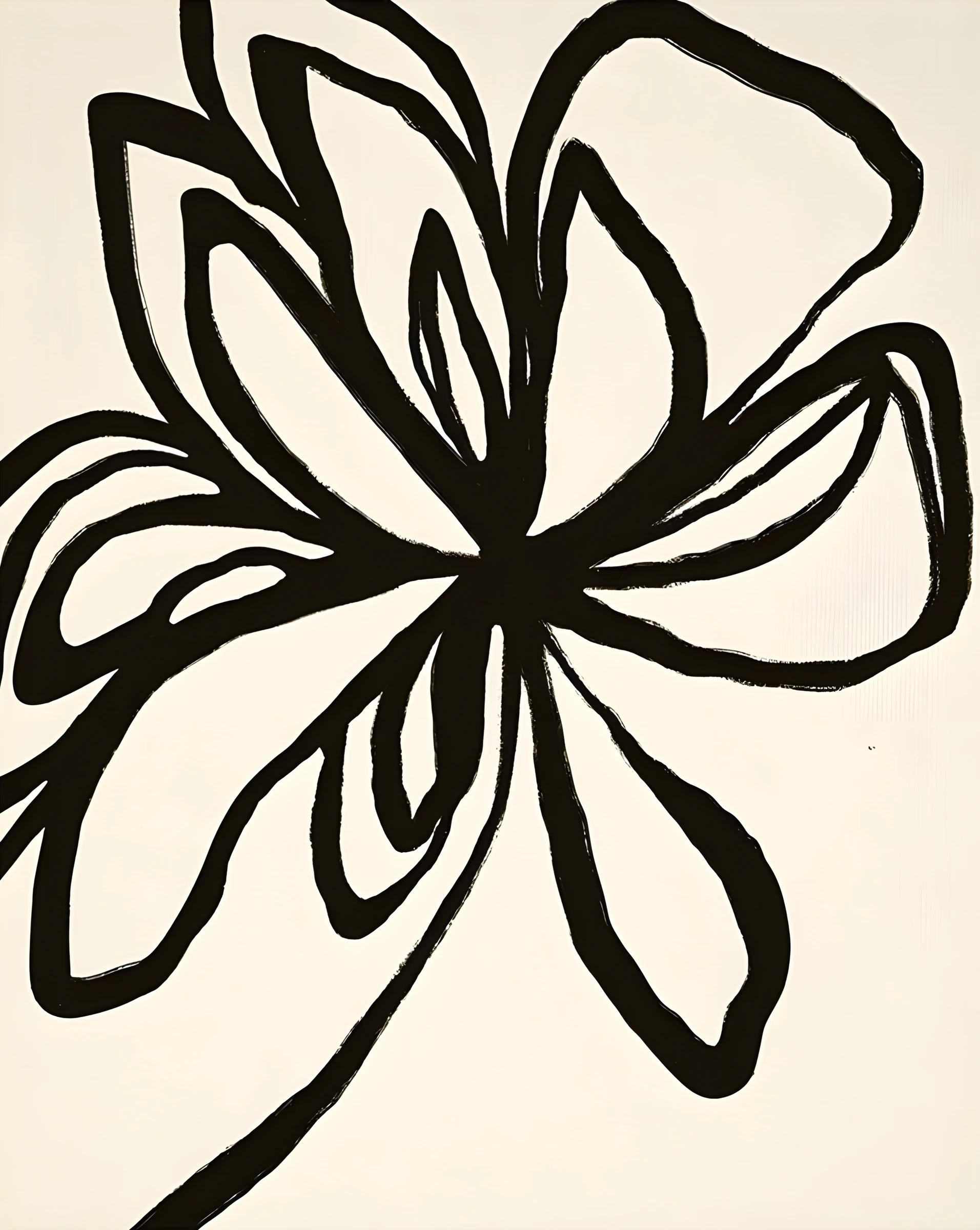 Looping Black Flower Outline