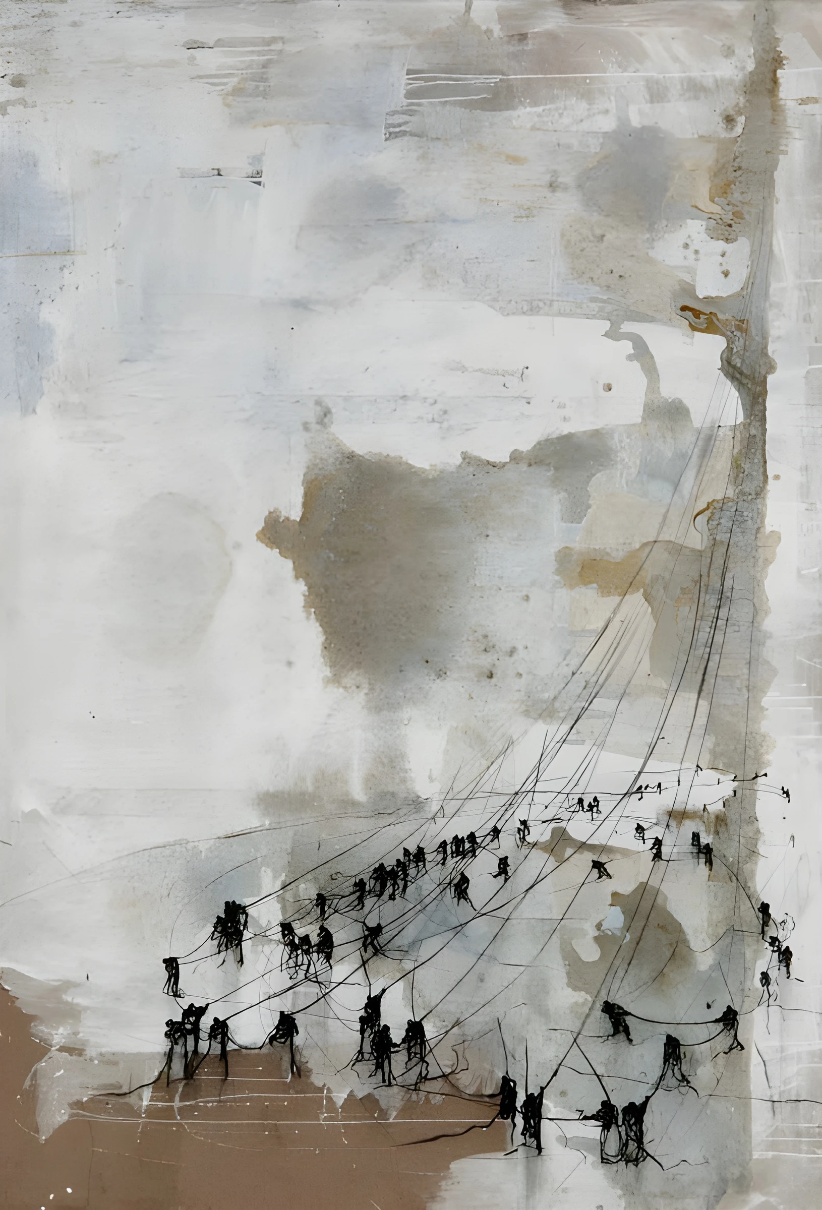 Distant Crowd Beneath Pale Texture