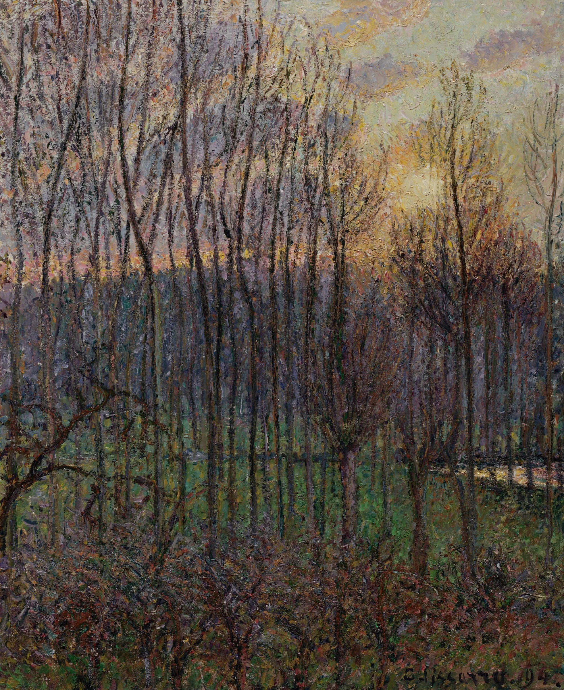 Poplars, Sunset at Eragny, 1894