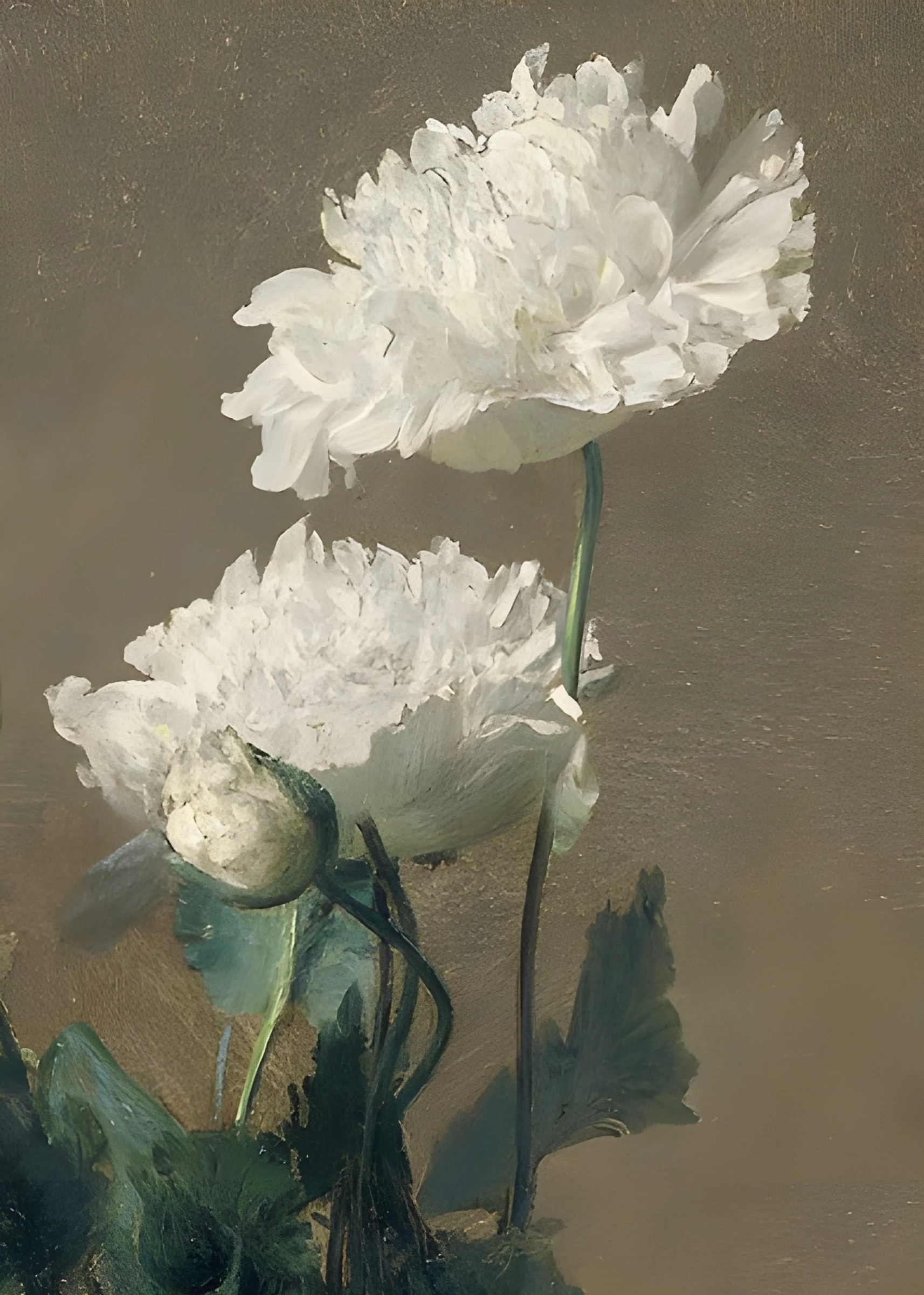 Two White Peonies