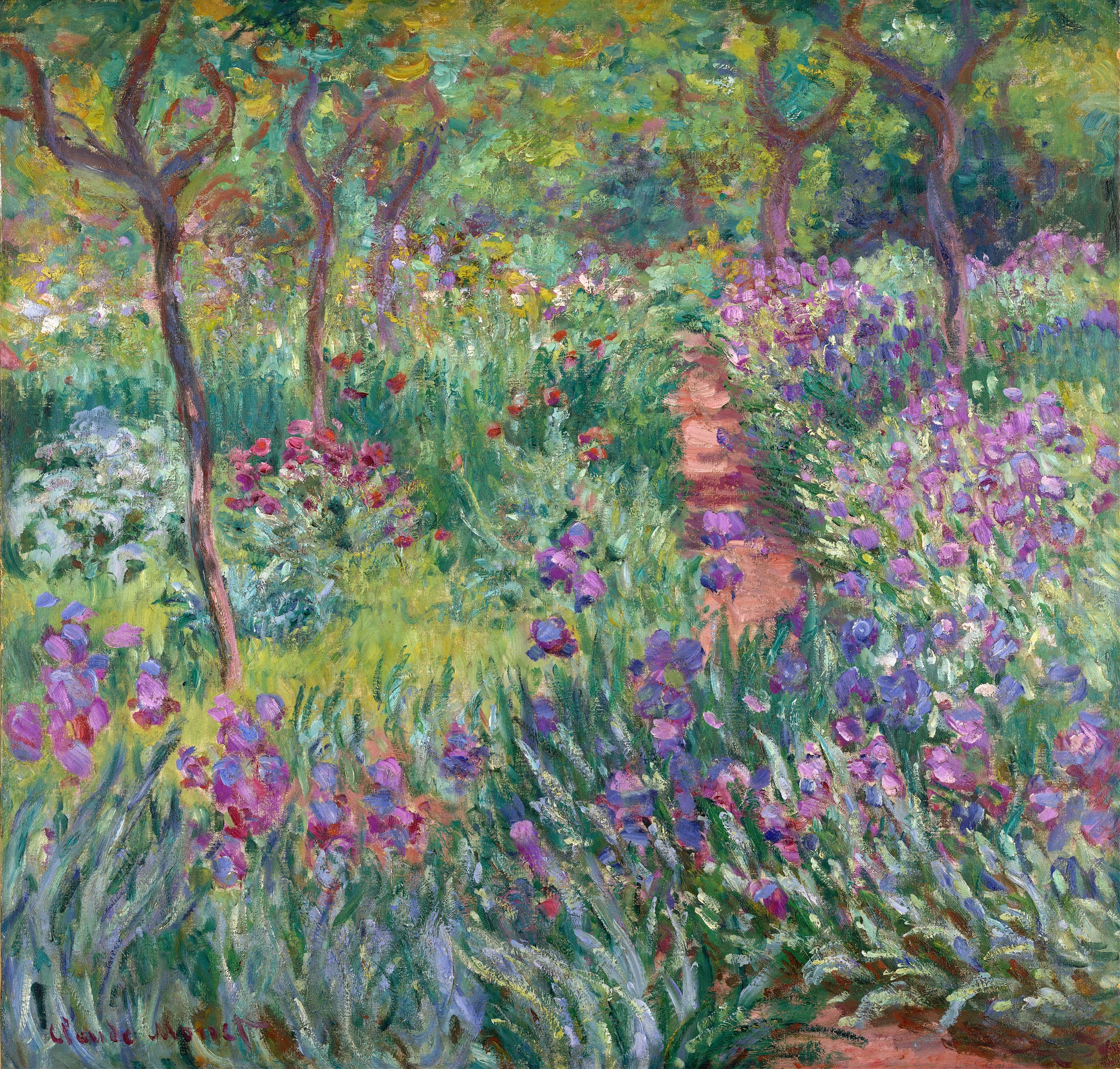 Bright Flowers Along a Garden Walk