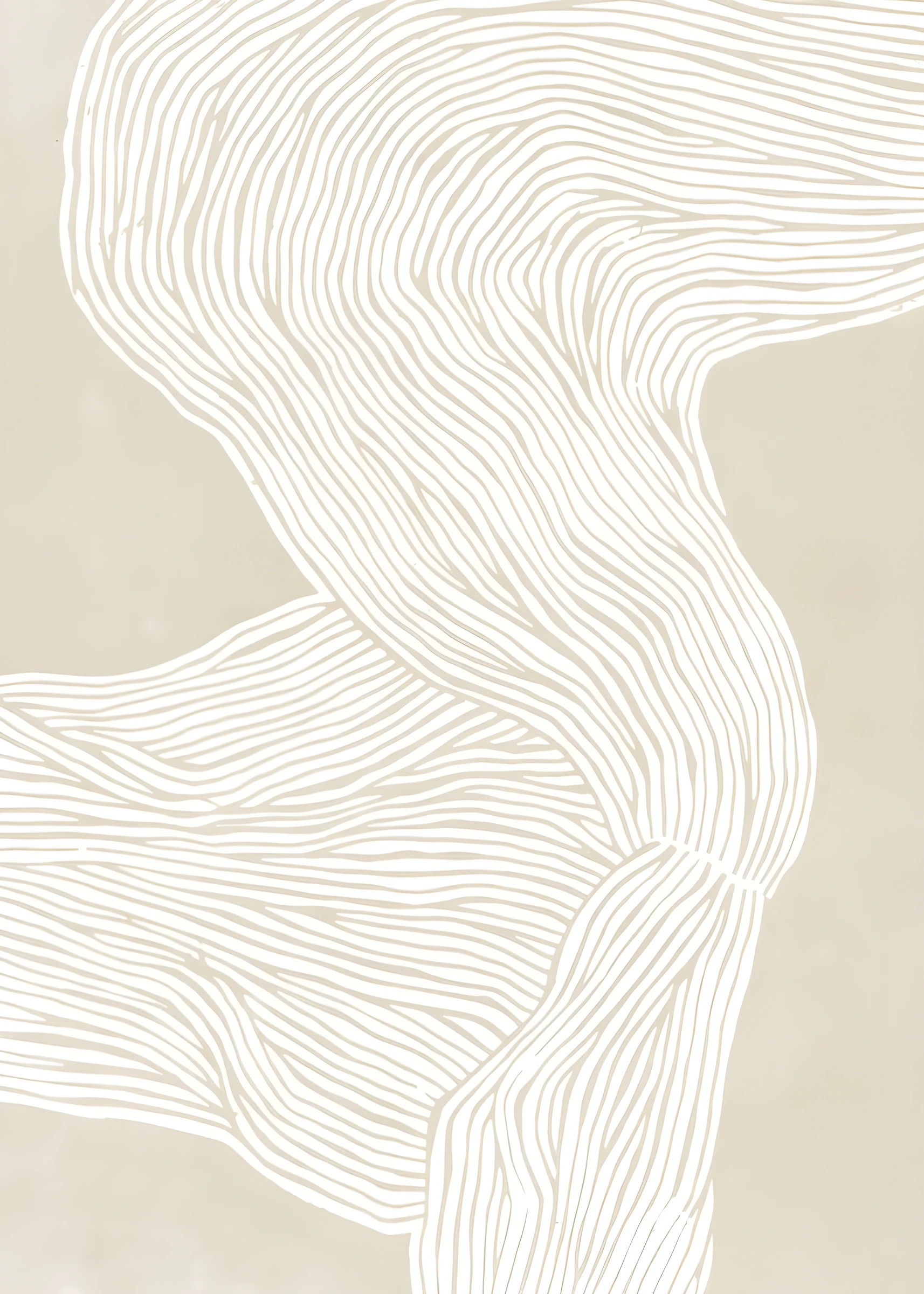 Pale Contour Waves on Beige
