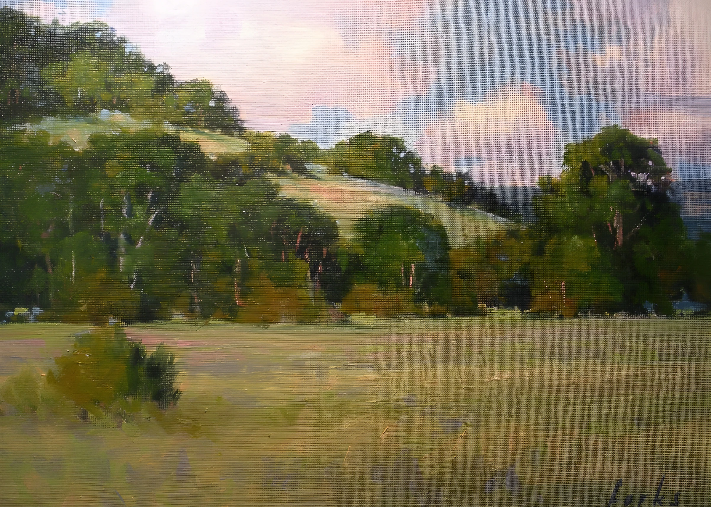 Quiet Meadow Below Wooded Hills