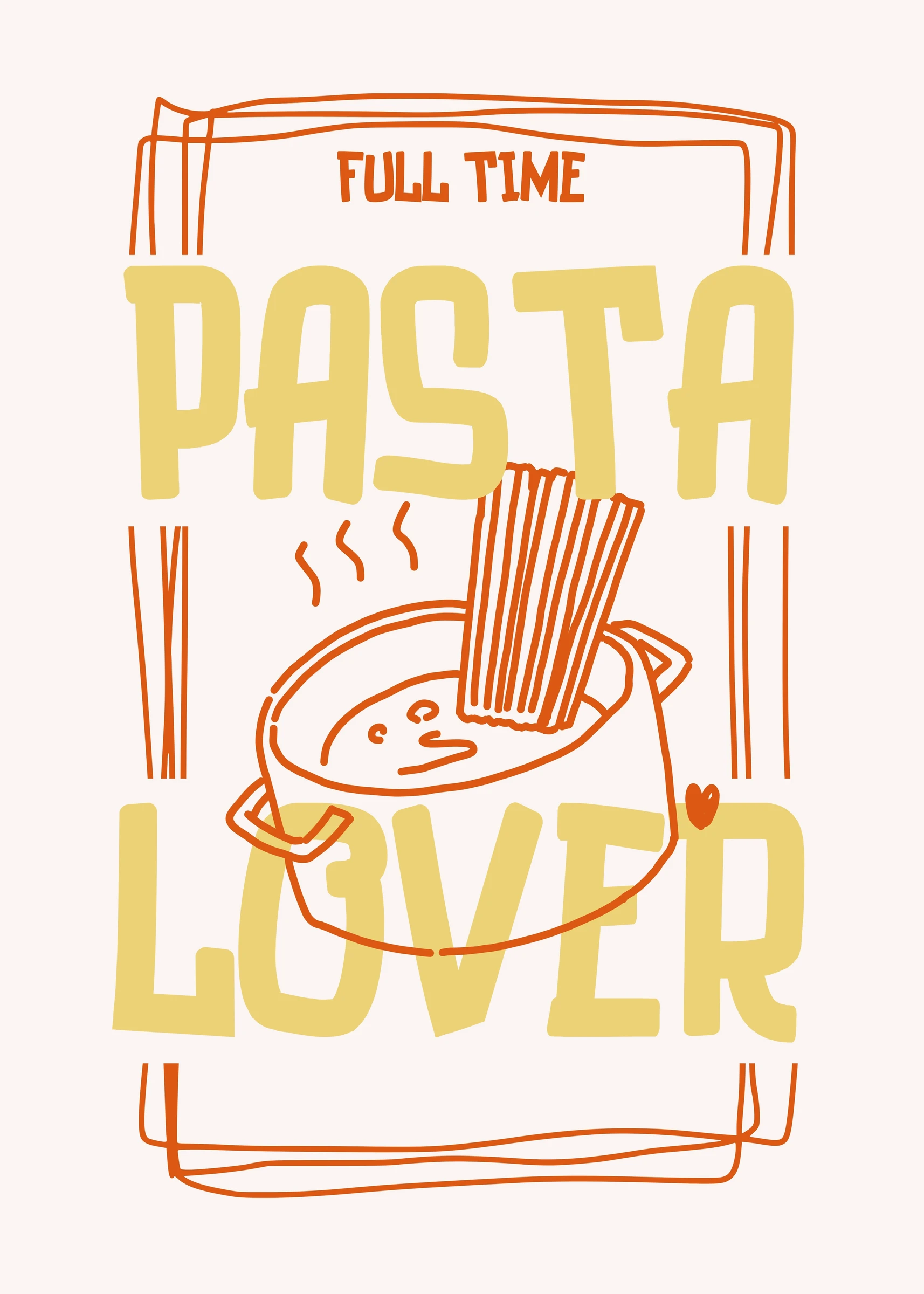 Pasta Lover on Pale Cream