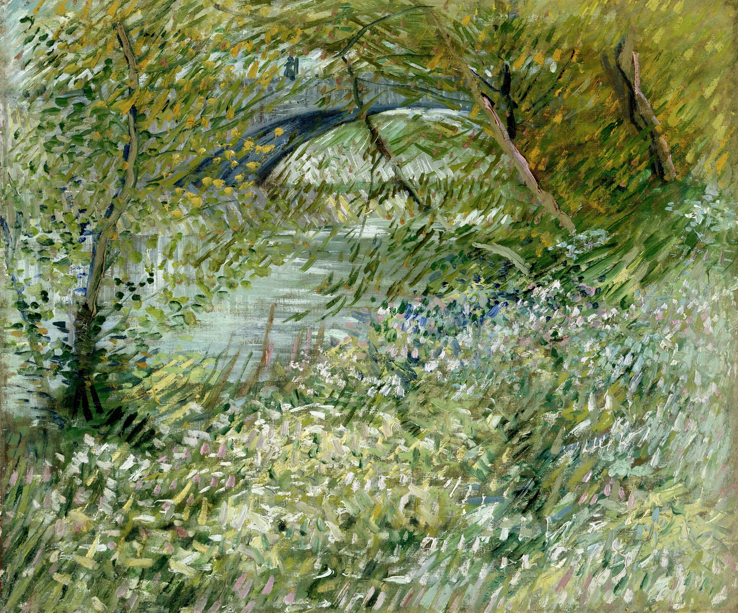 Vincent van Gogh's River Bank in Springtime (1887)