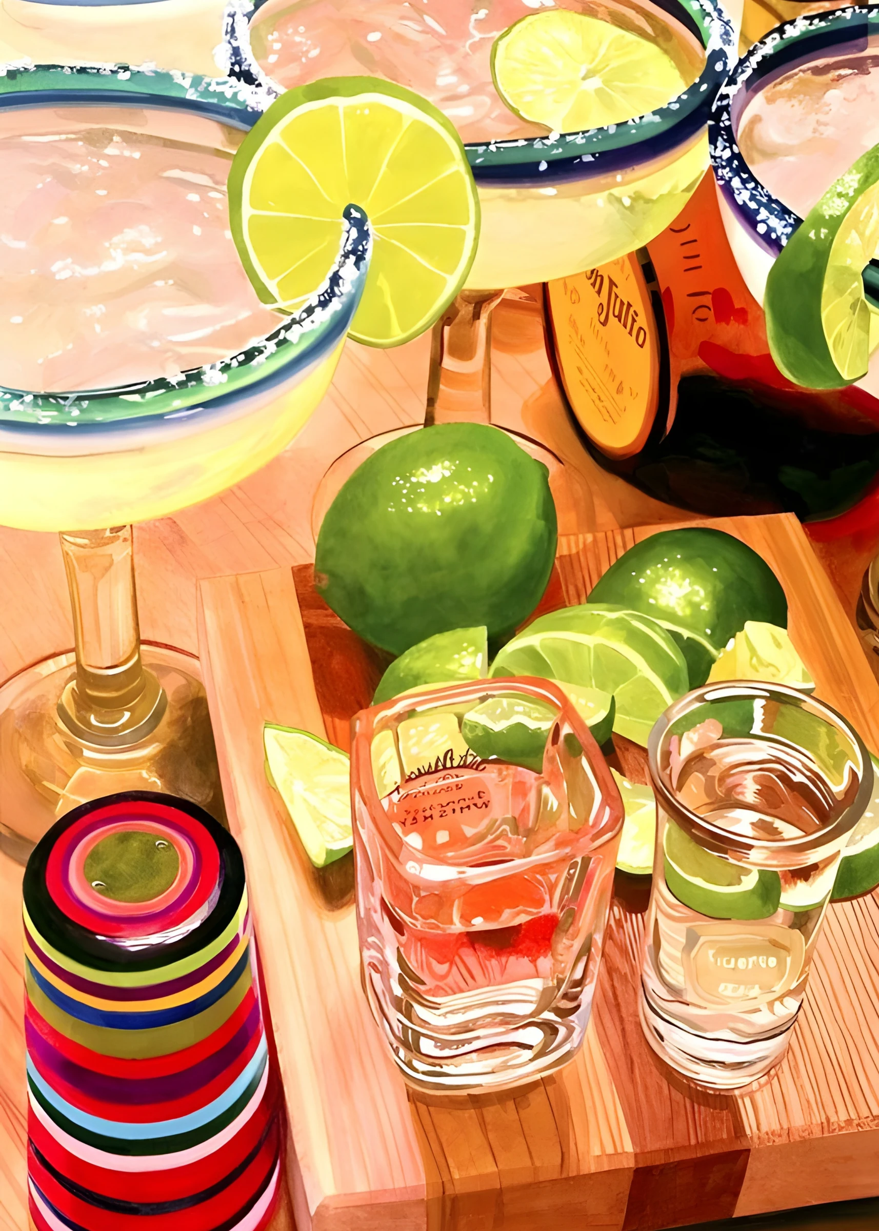 Bright Cocktails and Limes