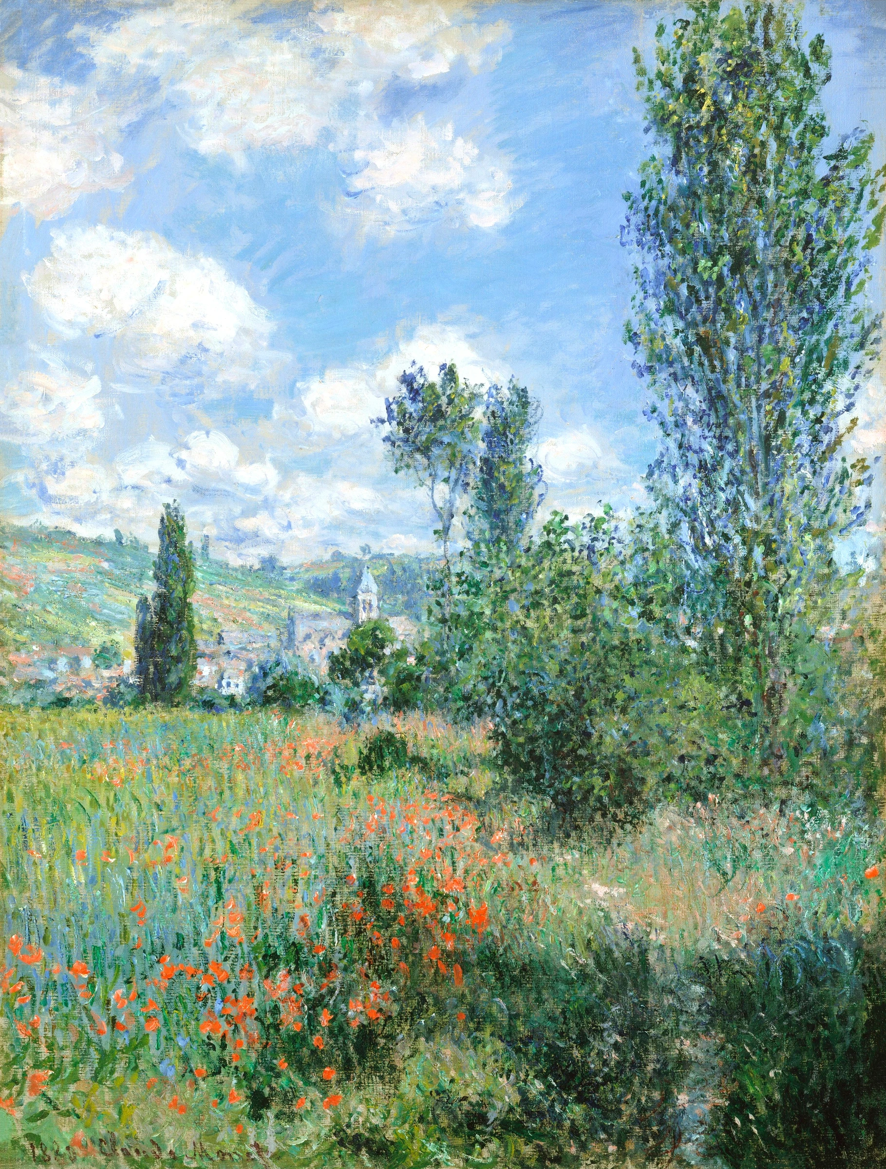 View of V?theuil (1880) by Claude Monet