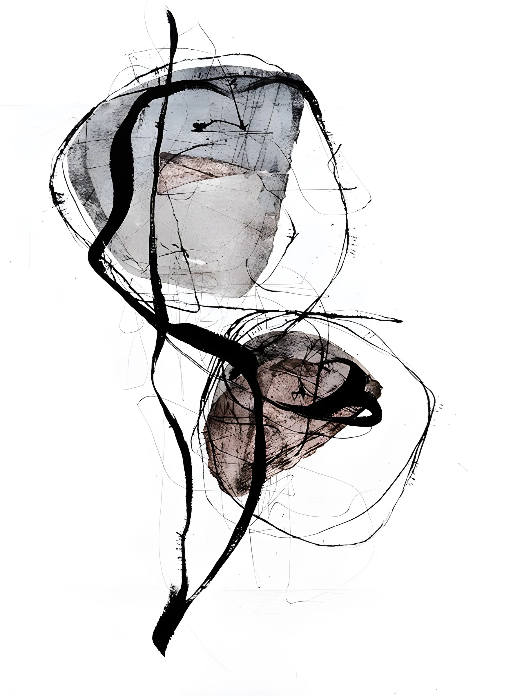 Two Loosely Outlined Organic Shapes