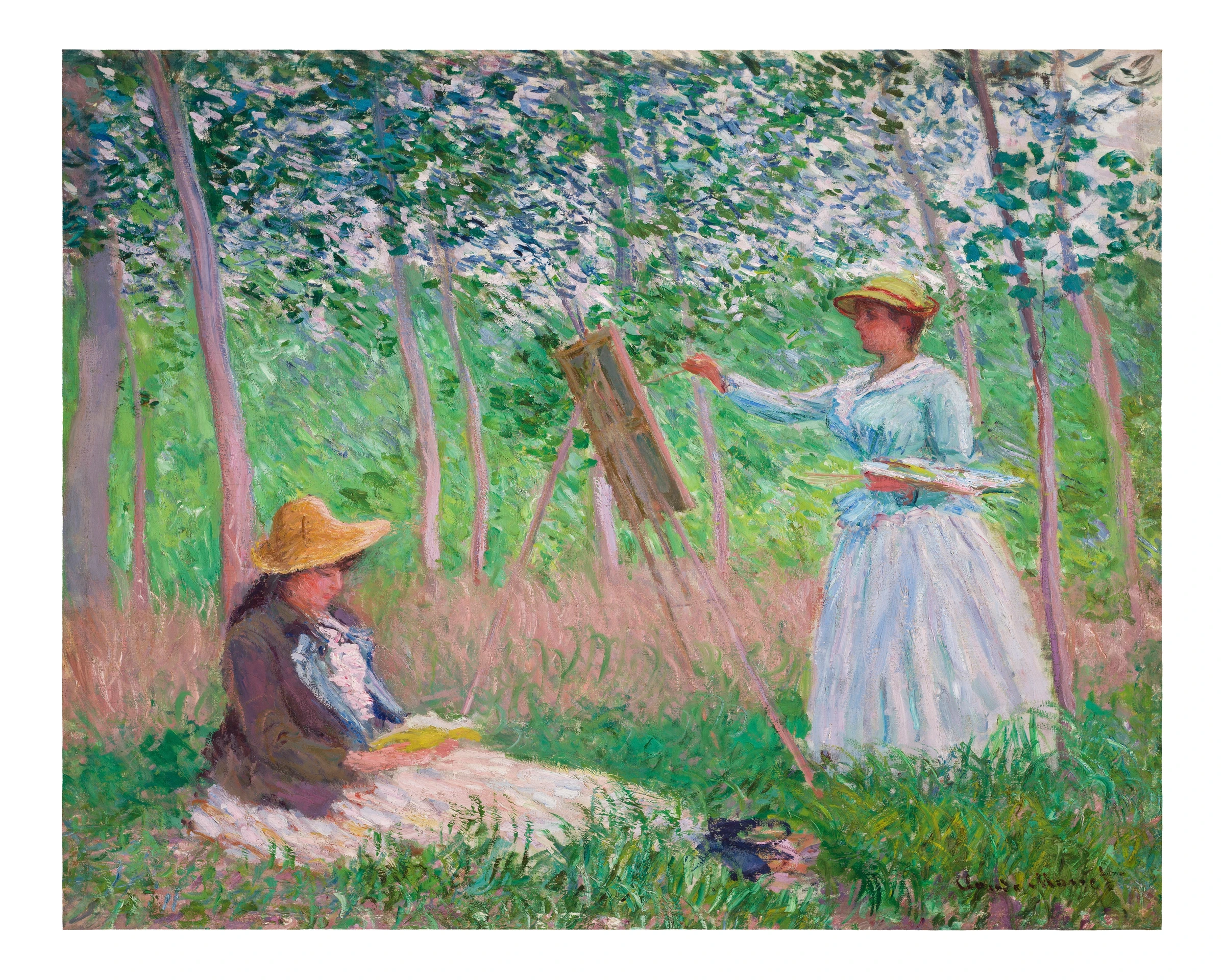 Claude Monet art print, In the Woods at Giverny painting (1887)