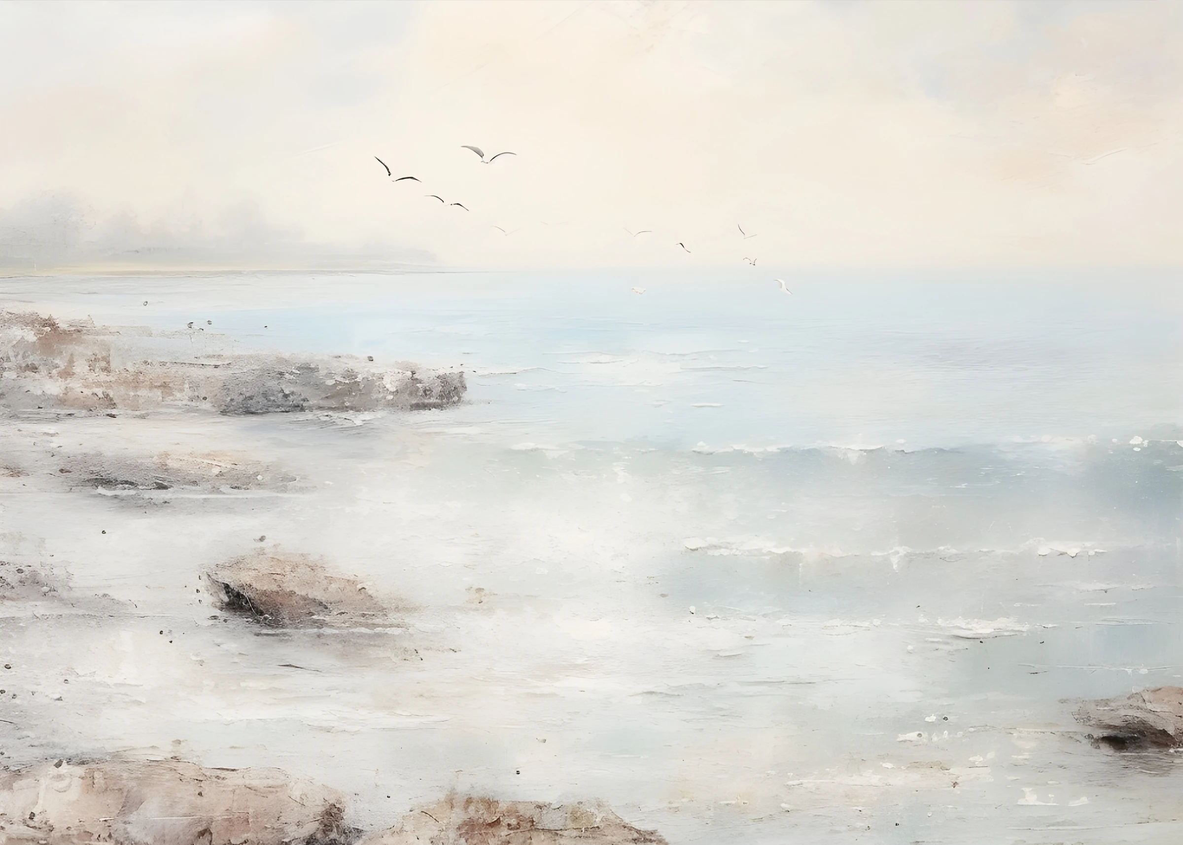 Pale Rocks Beside Blue Water