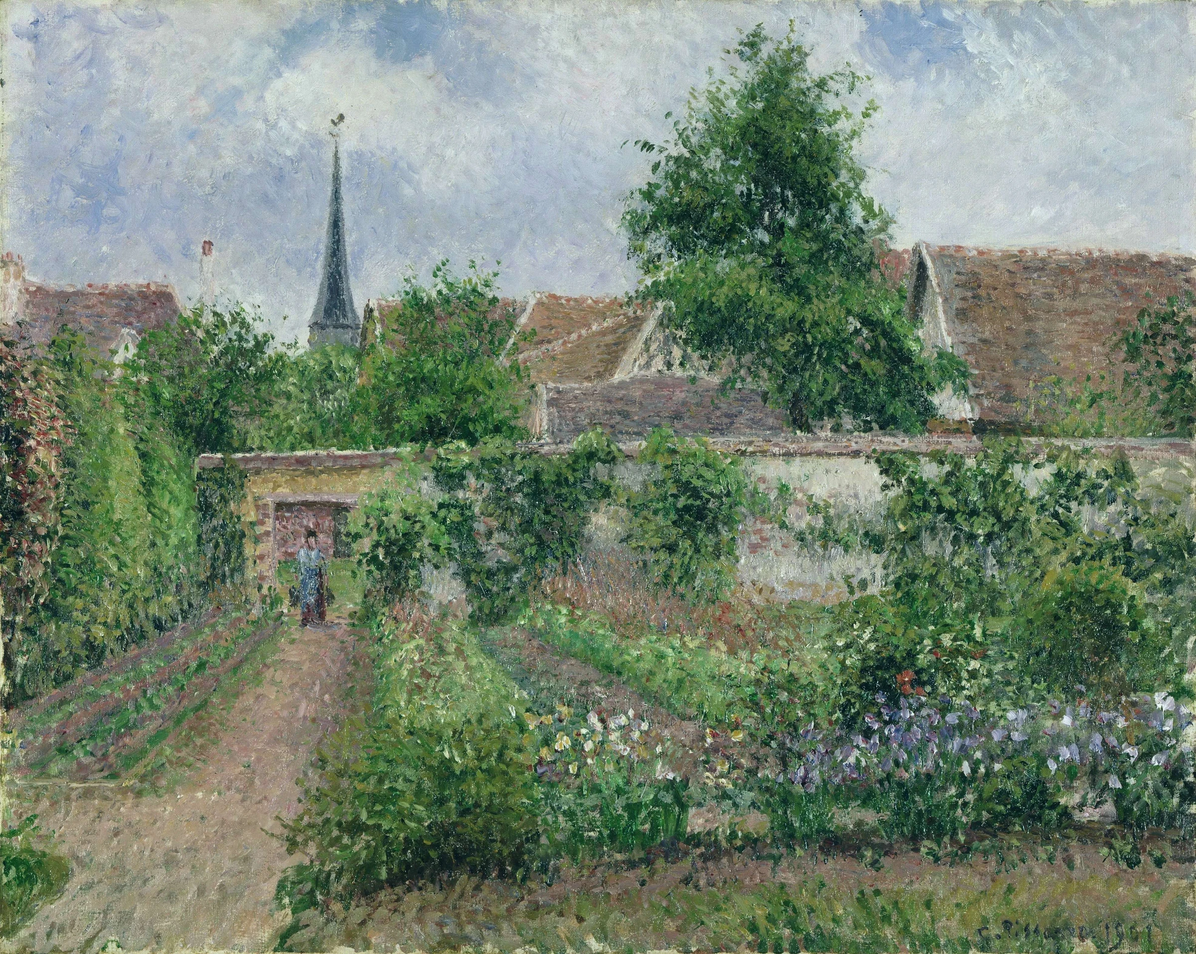 Kitchen Garden, Overcast Morning, Eragny, 1891 `