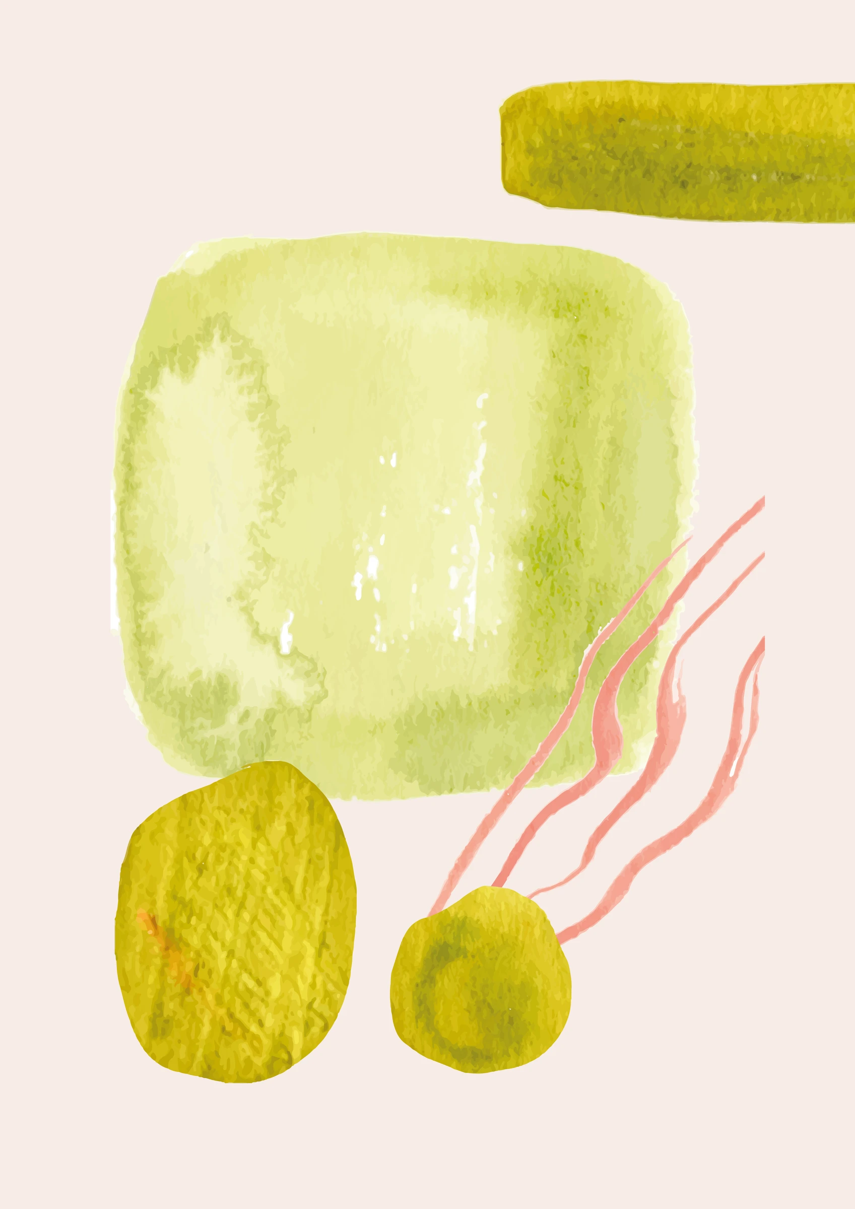 Soft Green Abstract Kitchen Shapes