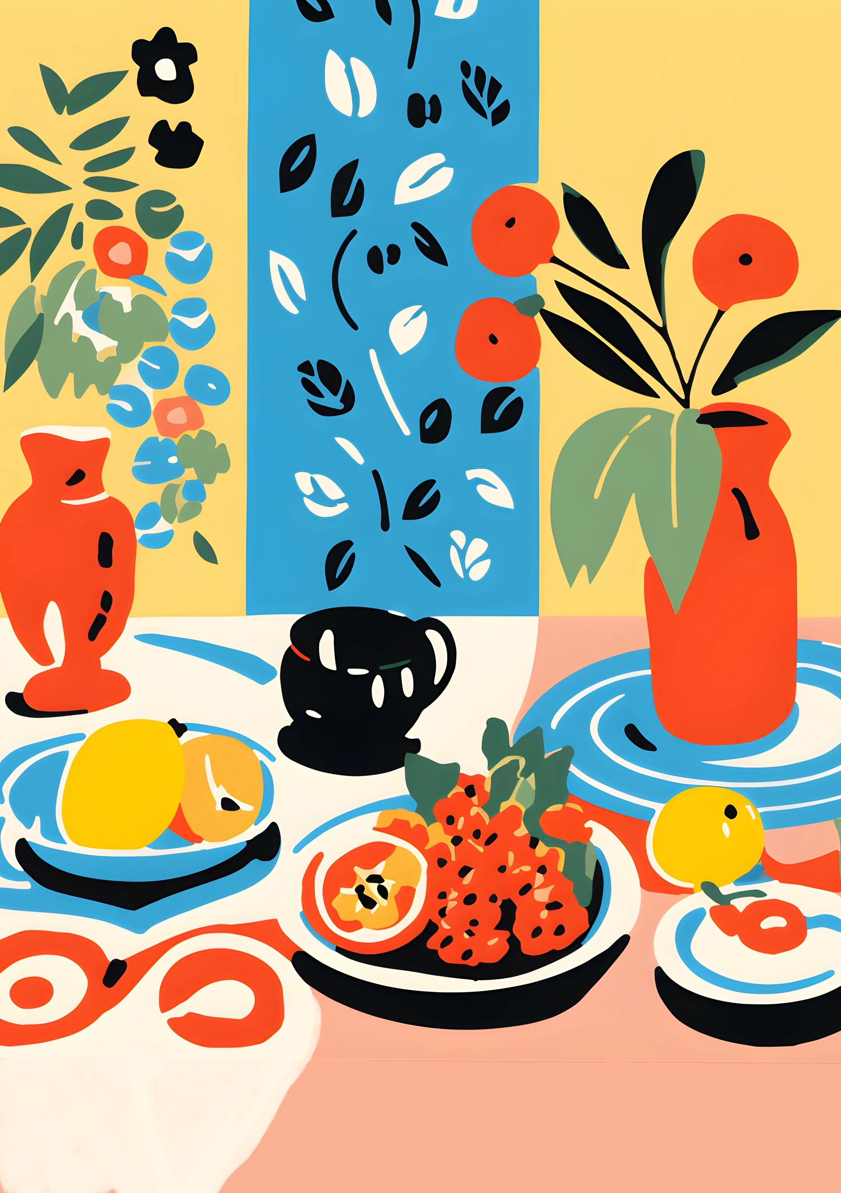 Colorful Breakfast Table