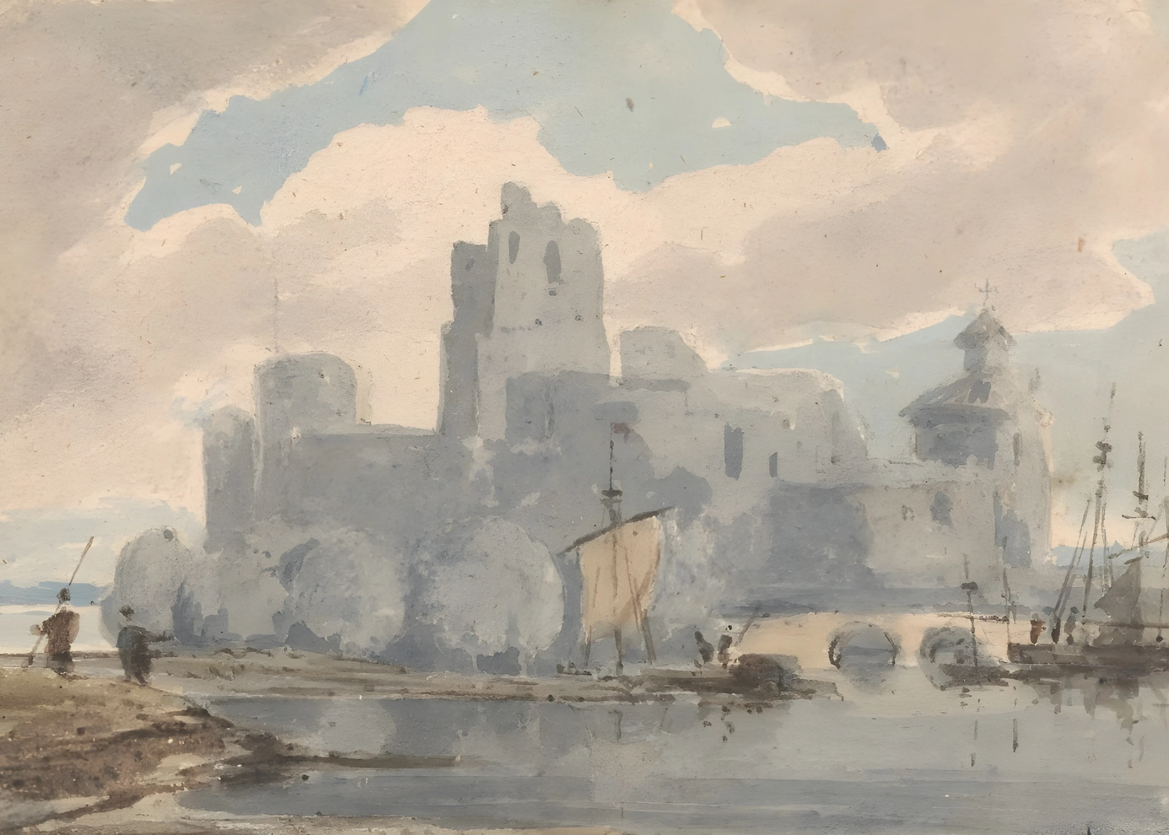 Harbor Beneath an Old Fortress