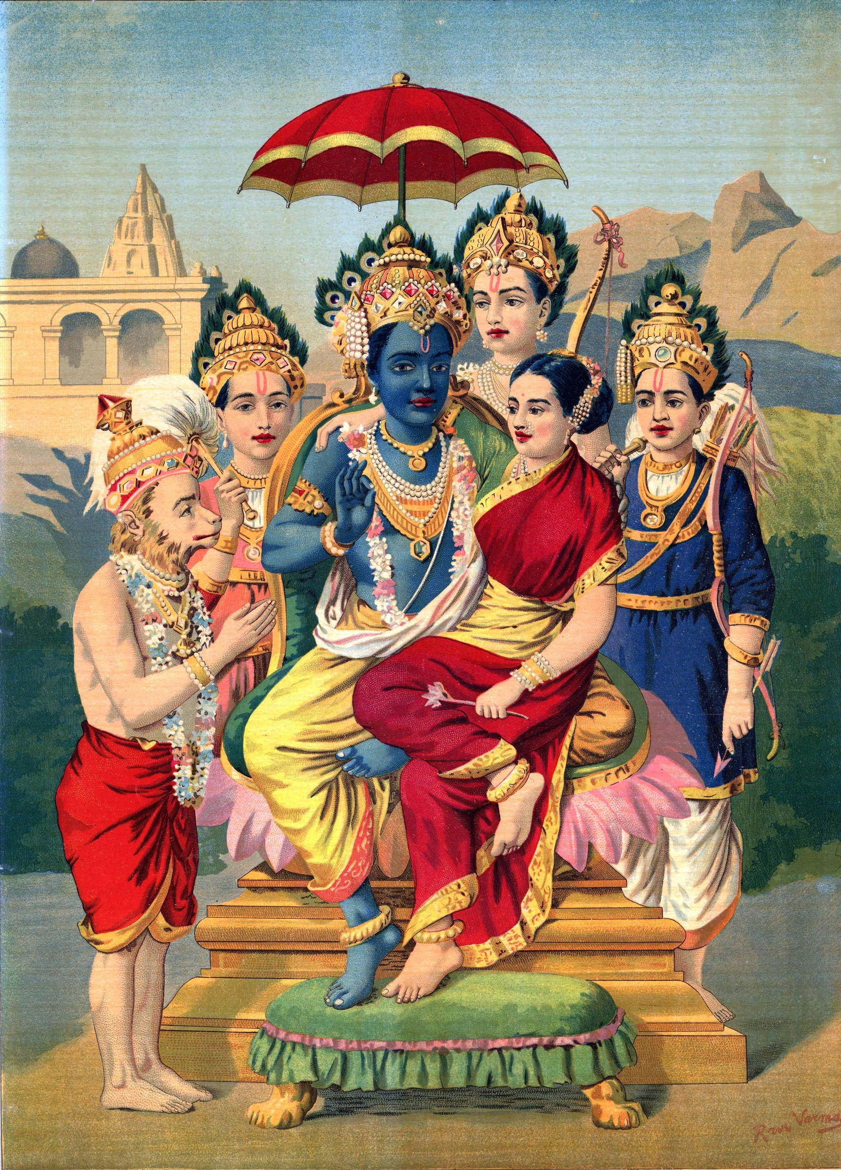 Ramapanchayan, Raja Ravi Varma (Lithograph)