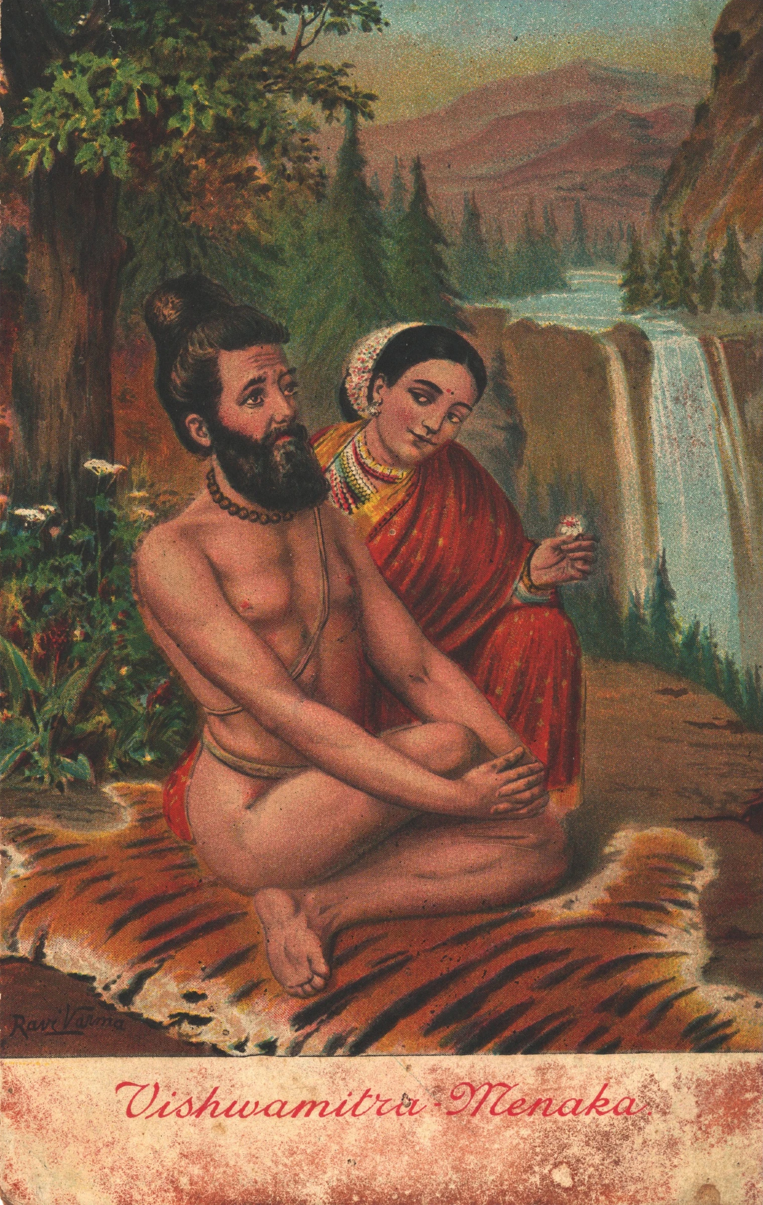 Vishwamitra Menaka Postcard 1899