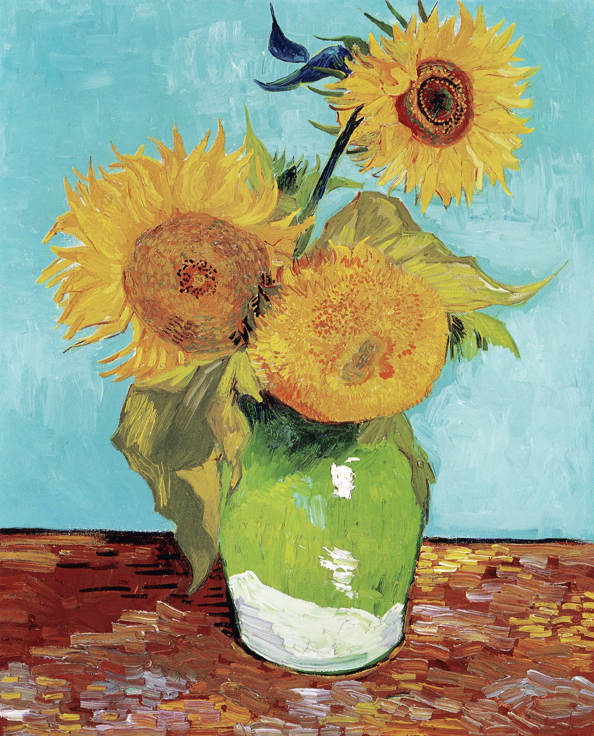 Vincent van Gogh's Vase with Three Sunflowers (1888)