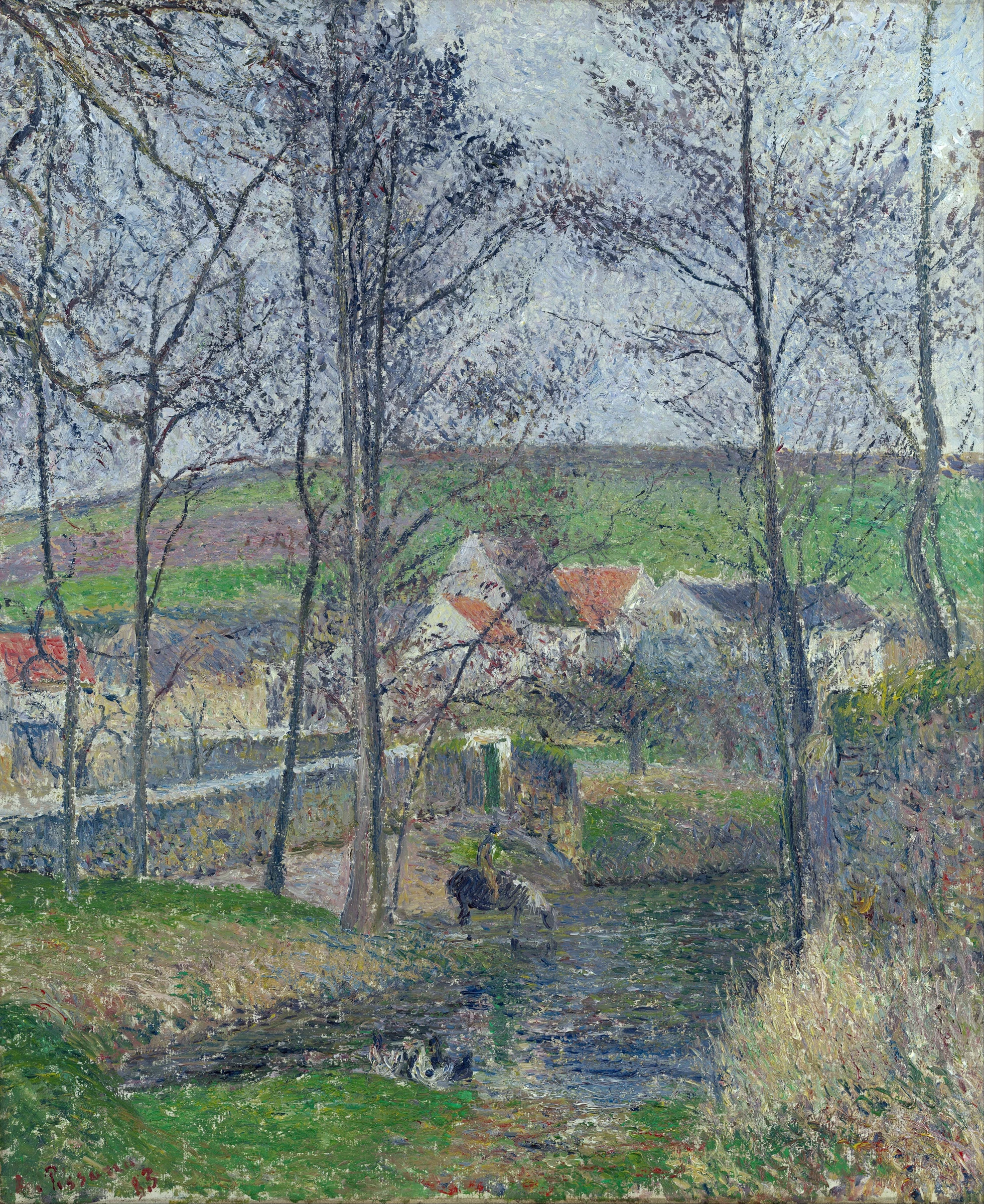 The Banks of the Viosne at Osny in Grey Weather, Winter, 1883