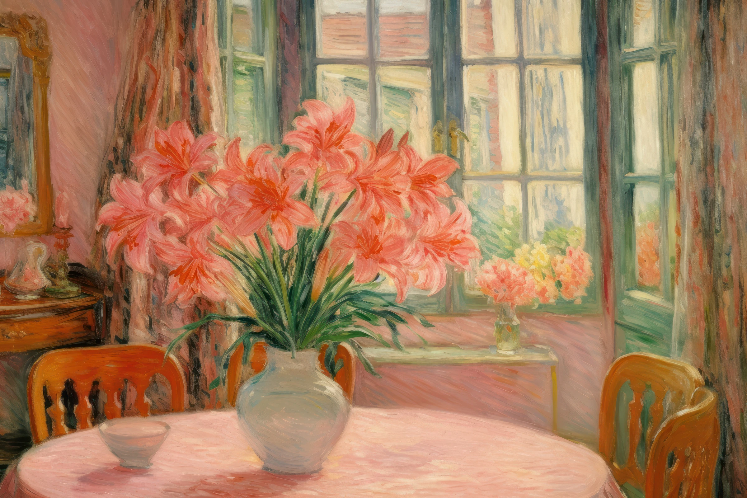 Lilies Beside a Bright Window