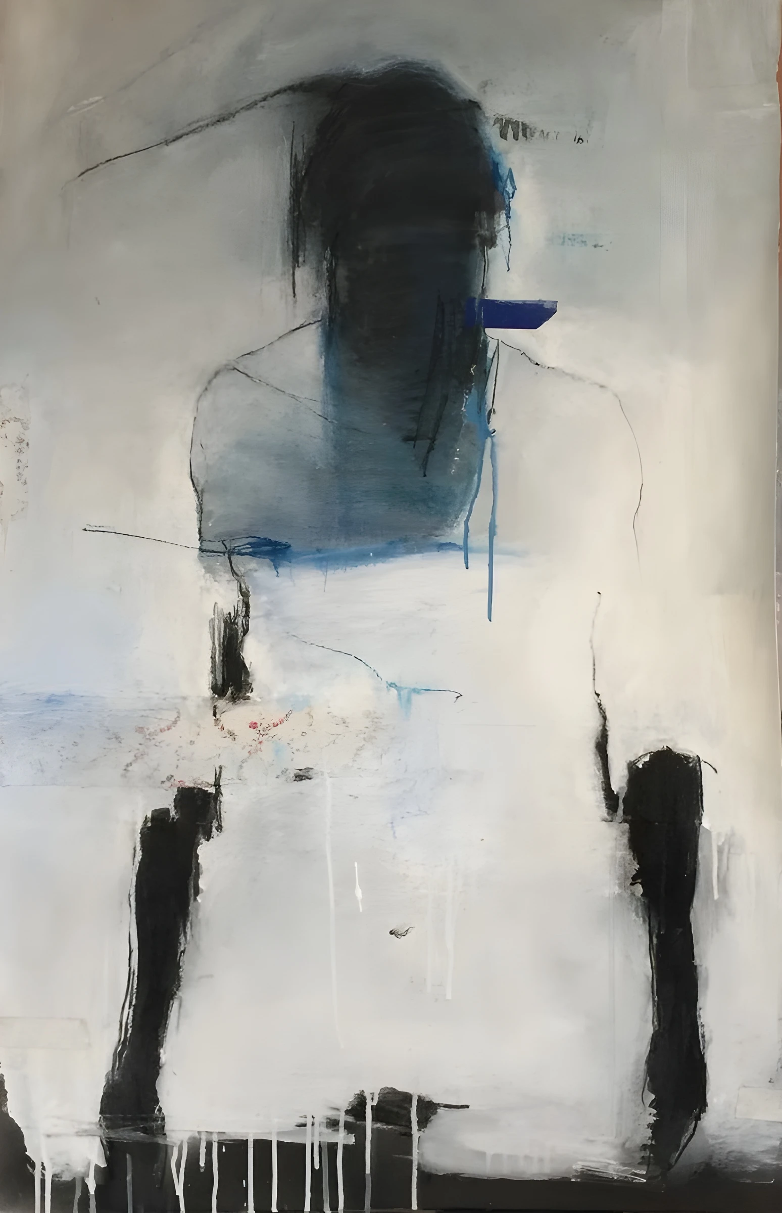 Dark Portrait Beneath Pale Layers
