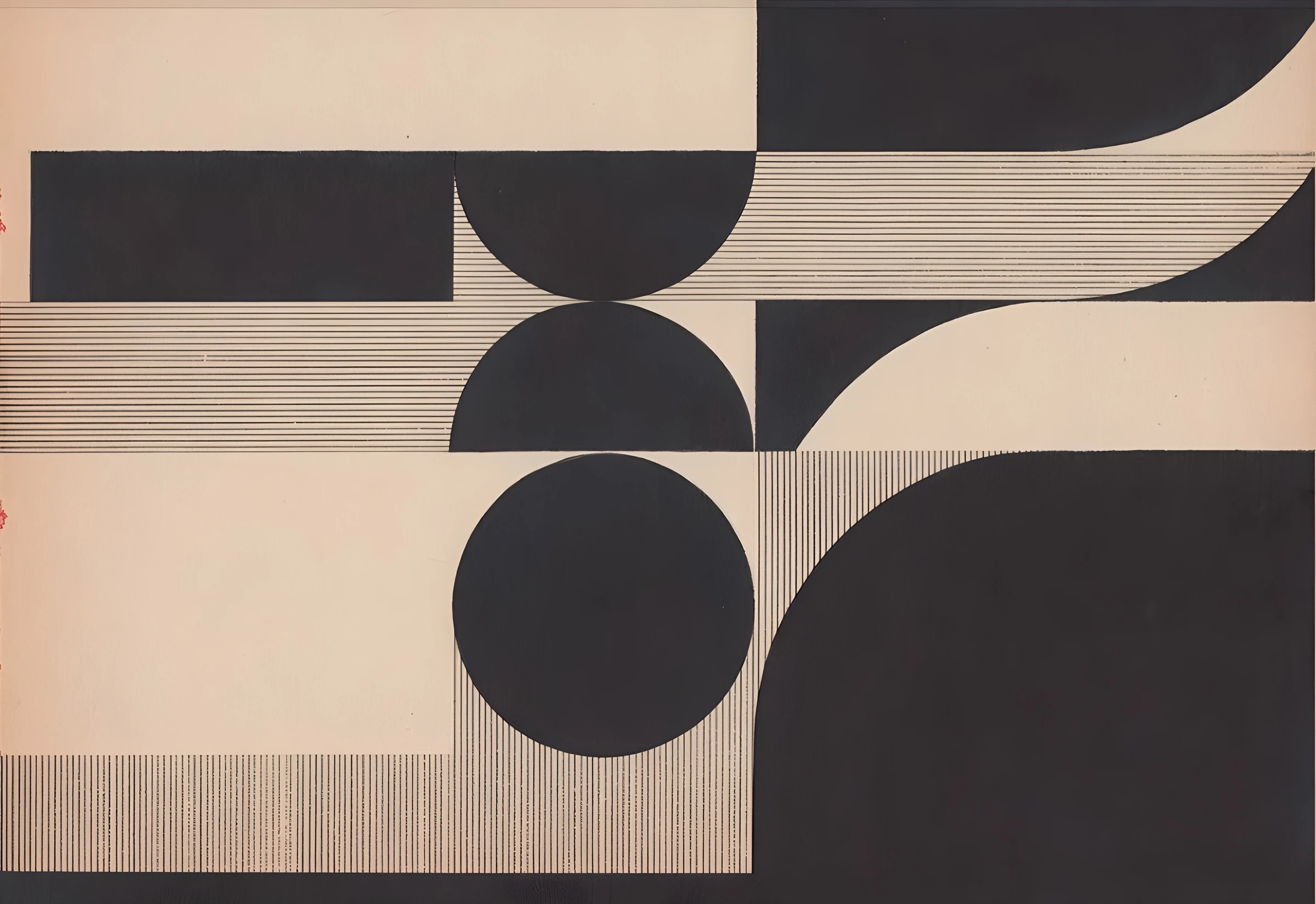 Curves and Circles on Warm Beige