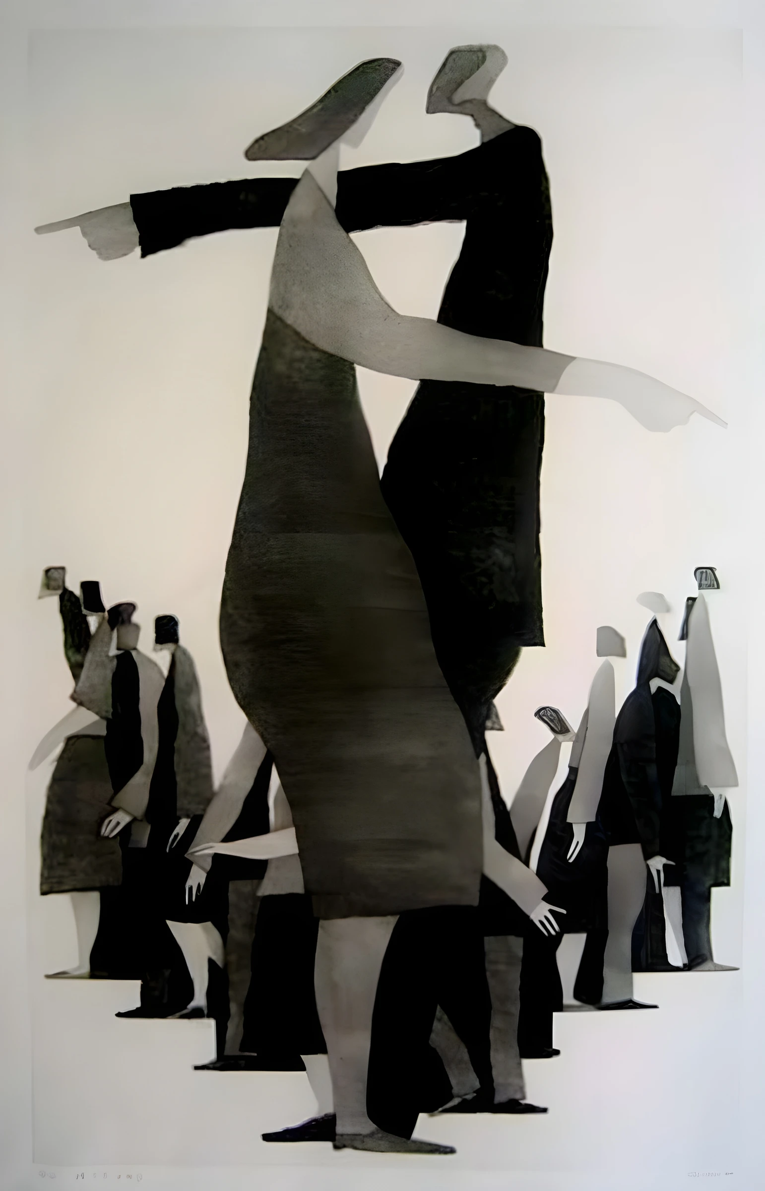 Tall Figure Before a Small Crowd