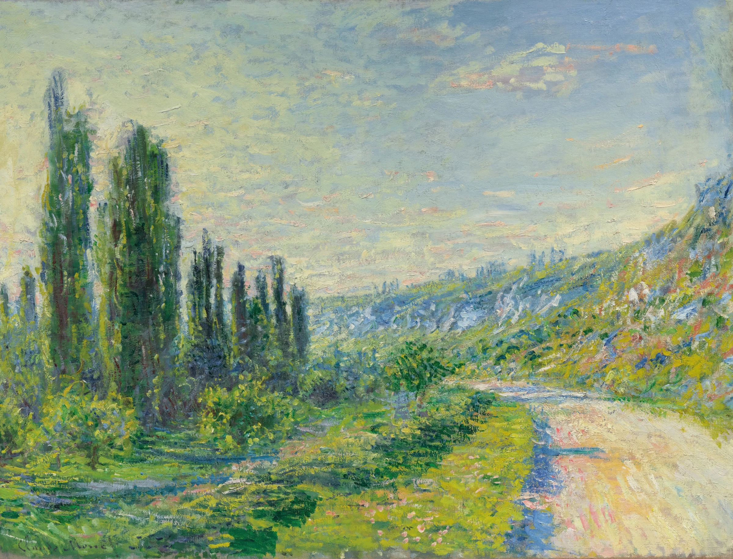 Poplars Beside a Country Road