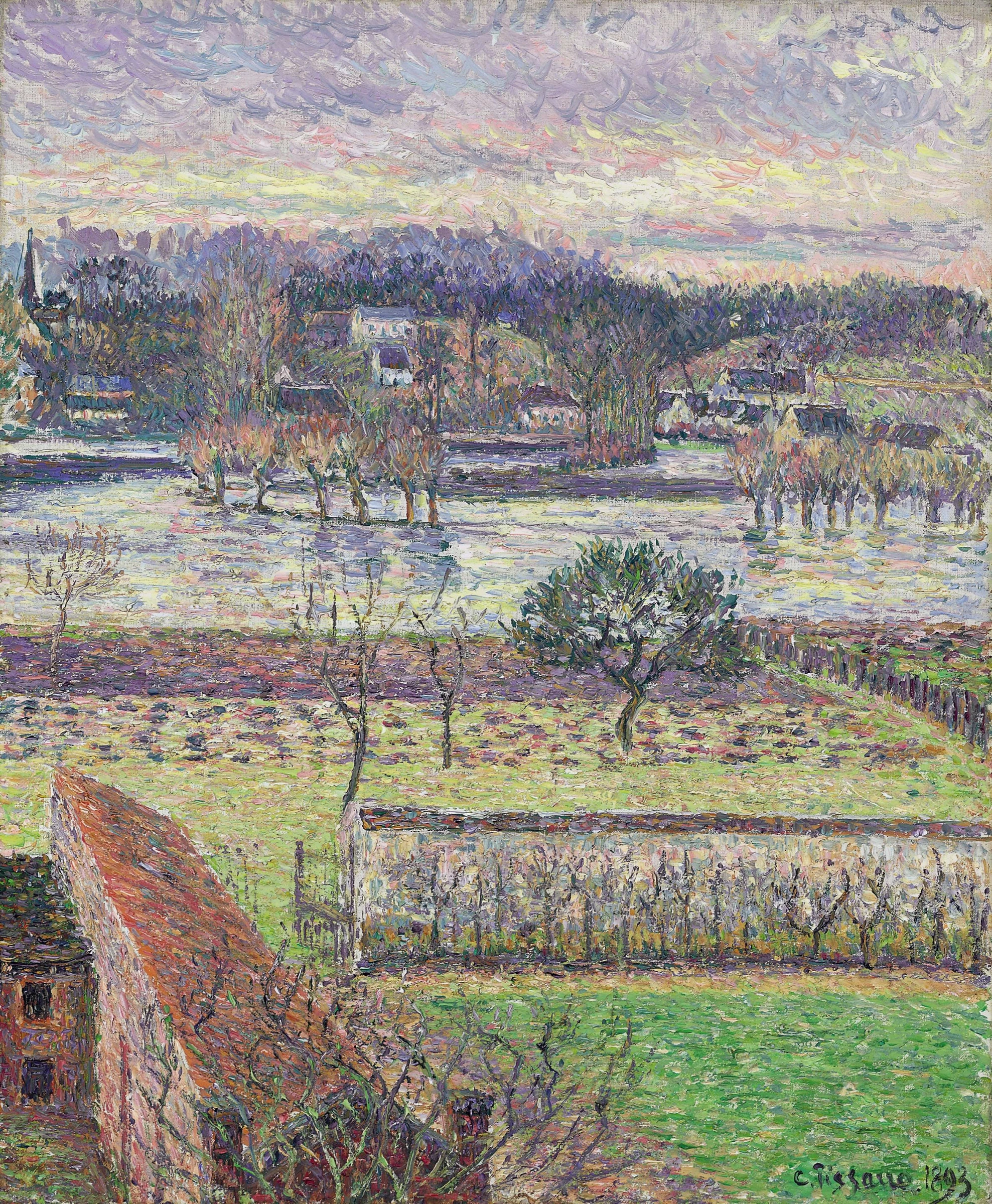 View from the Artist`s Window, Flood, Evening Effect, Eragny, 1893