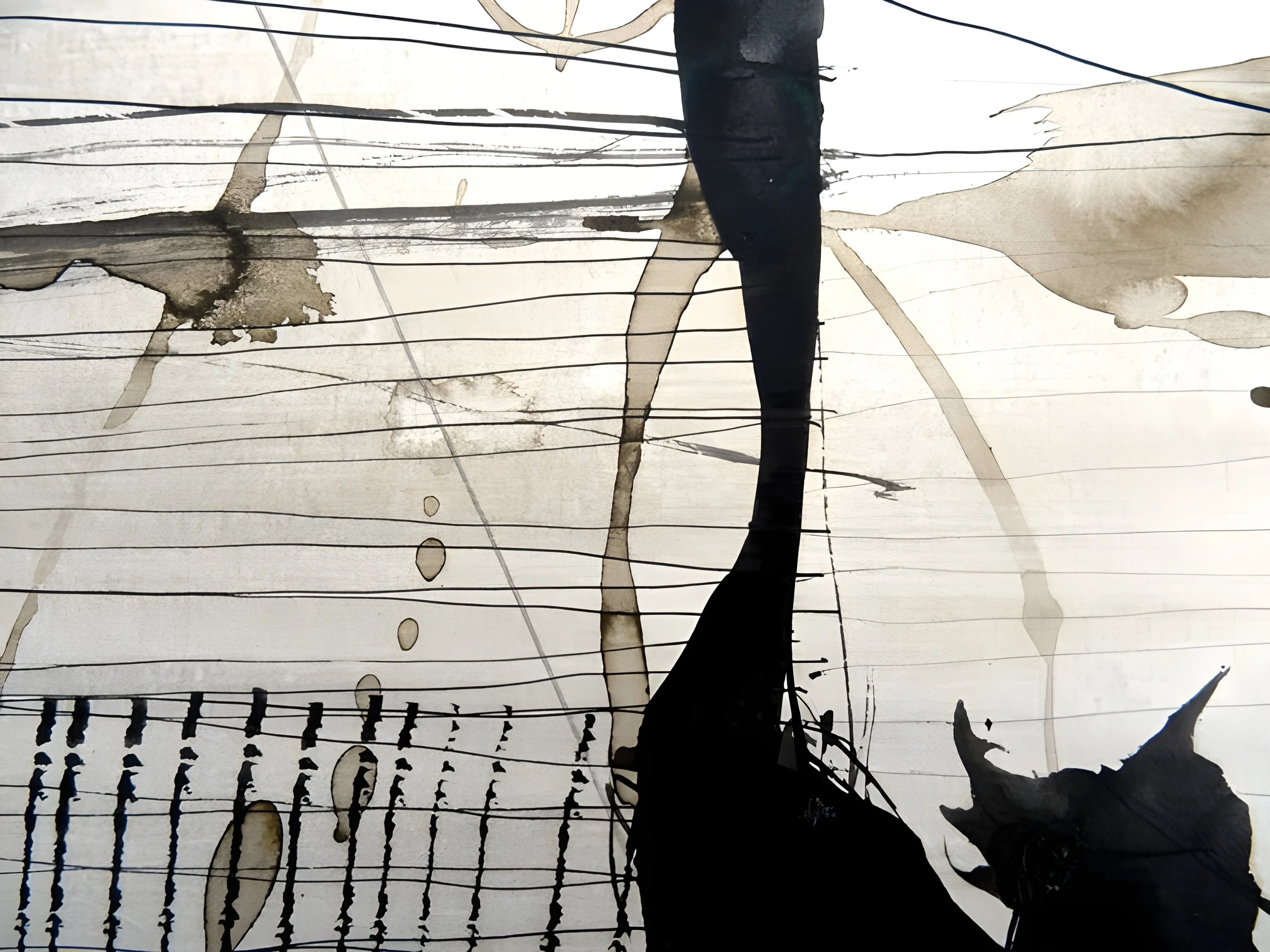 Vertical Brush Form with Fine Lines