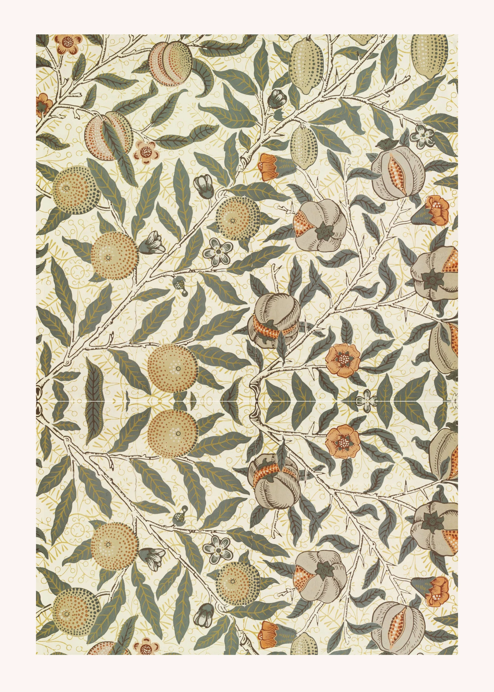 Birds and Berries Among Pale Leaves
