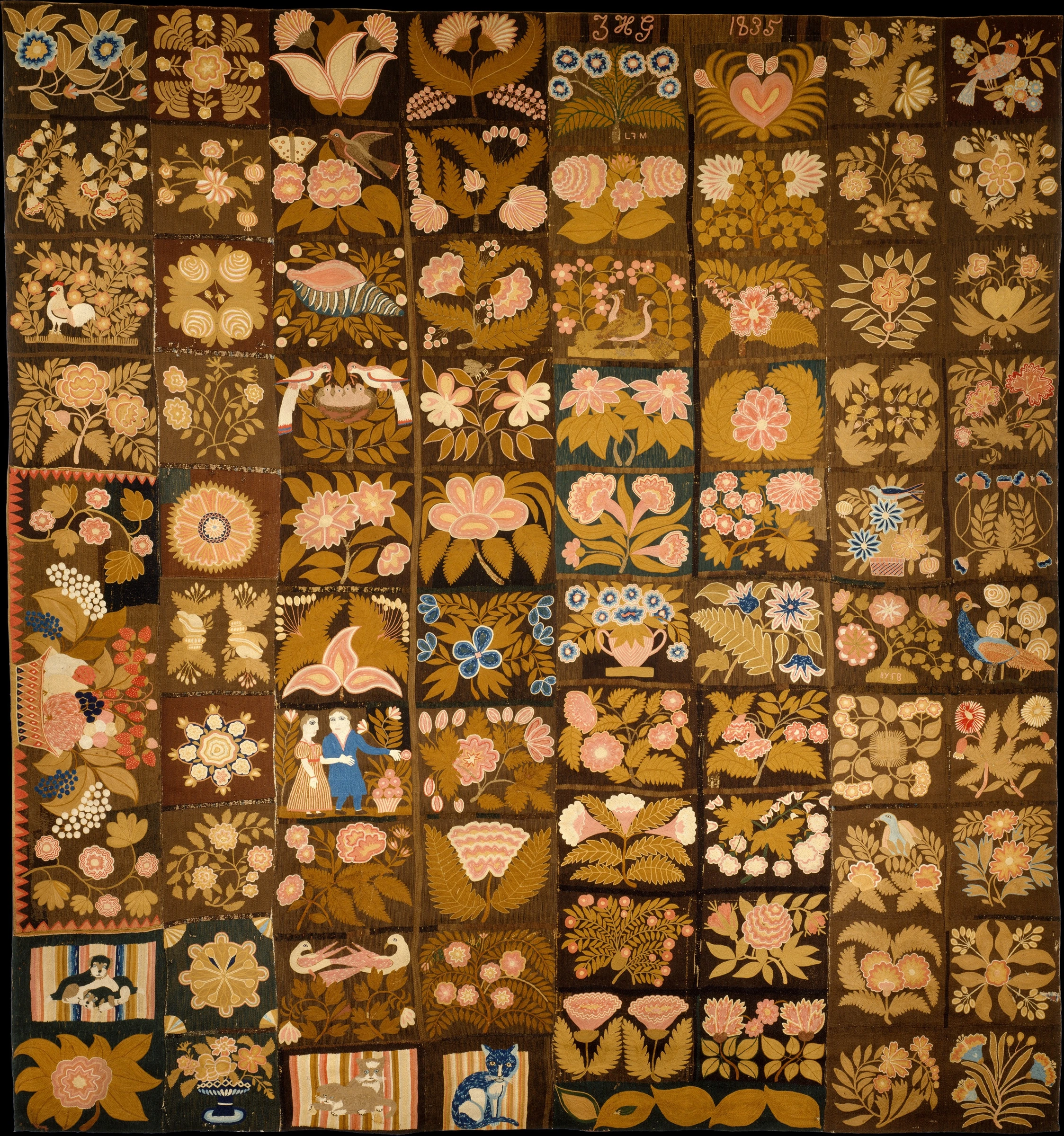 Embroidered Carpet by Zeruah H. Guernsey Caswell