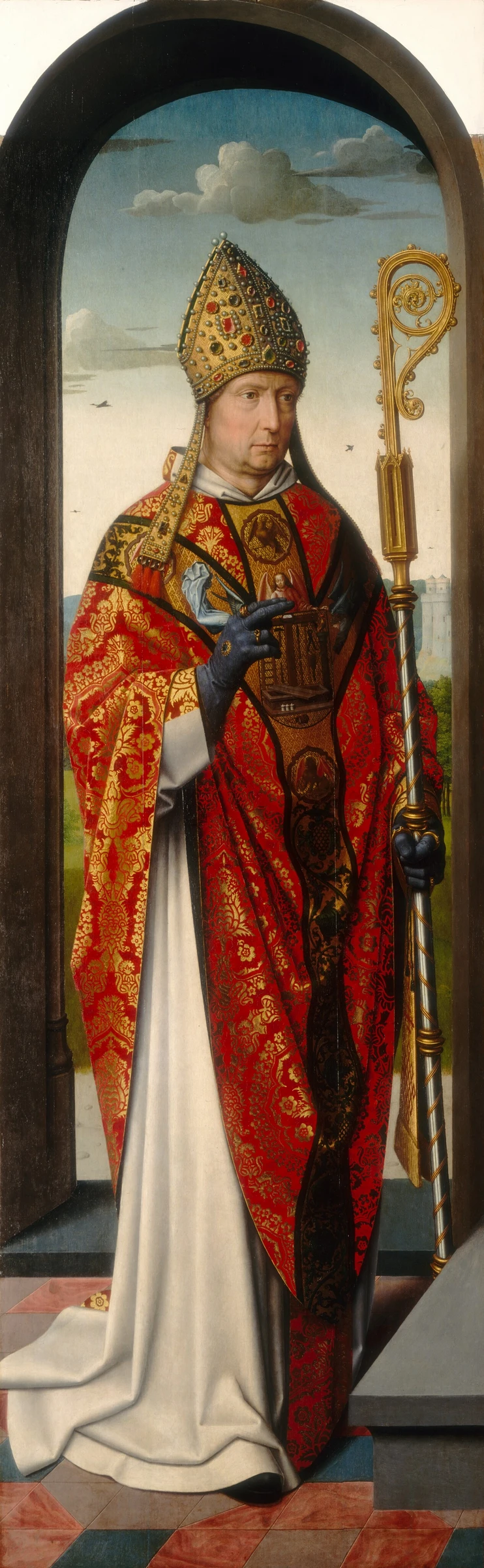 The Saint Anne Altarpiece: Saint Nicholas [left panel] by Gerard David and Workshop
