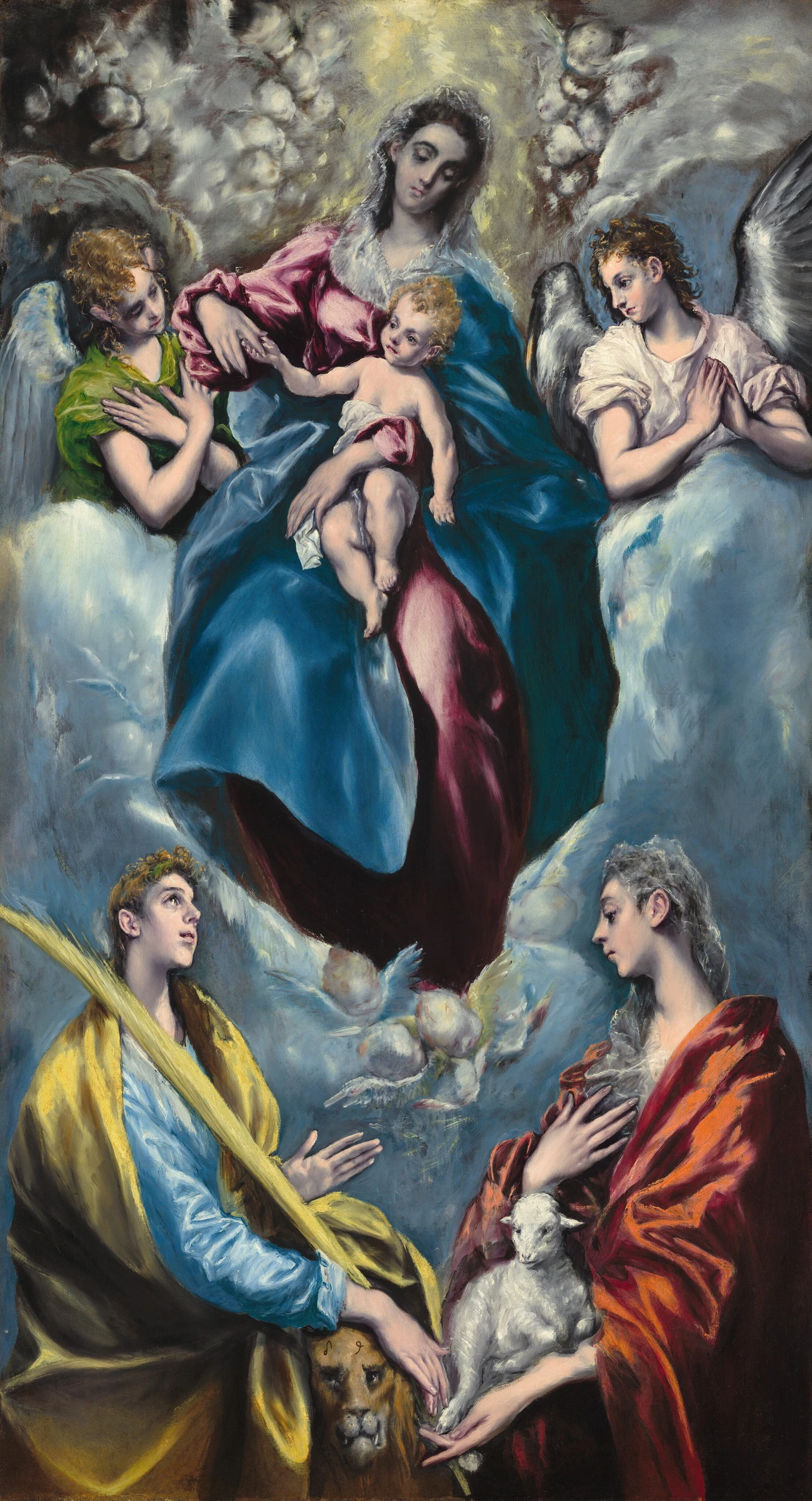 Madonna and Child with Saint Martina and Saint Agnes by El Greco (Domenikos Theotokopoulos)