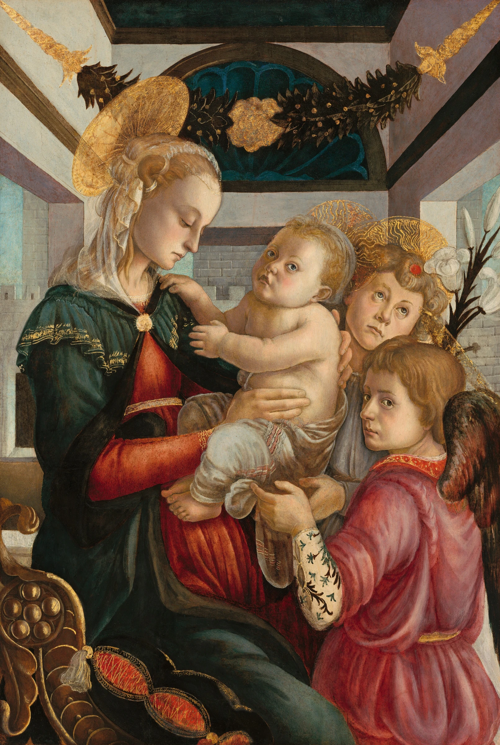 Madonna and Child with Angels by Attributed to Sandro Botticelli