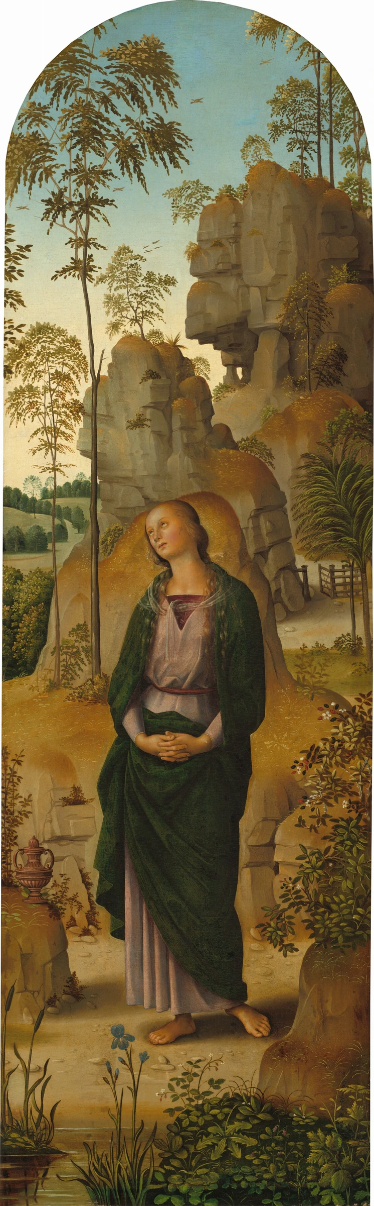 The Crucifixion with the Virgin, Saint John, Saint Jerome, and Saint Mary Magdalene [right panel] by Pietro Perugino